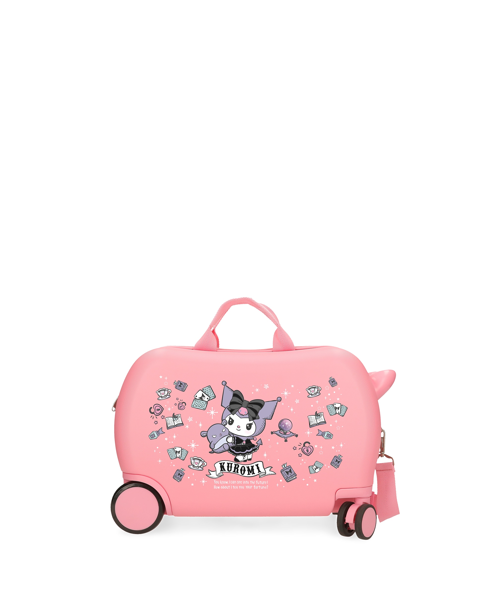 Mala Infantil 2 Rodas Multidirecionais 45 Cm Kuromi Fortune Telling Abs Rígida com Capacidade de 24,6l Rosa-claro-1