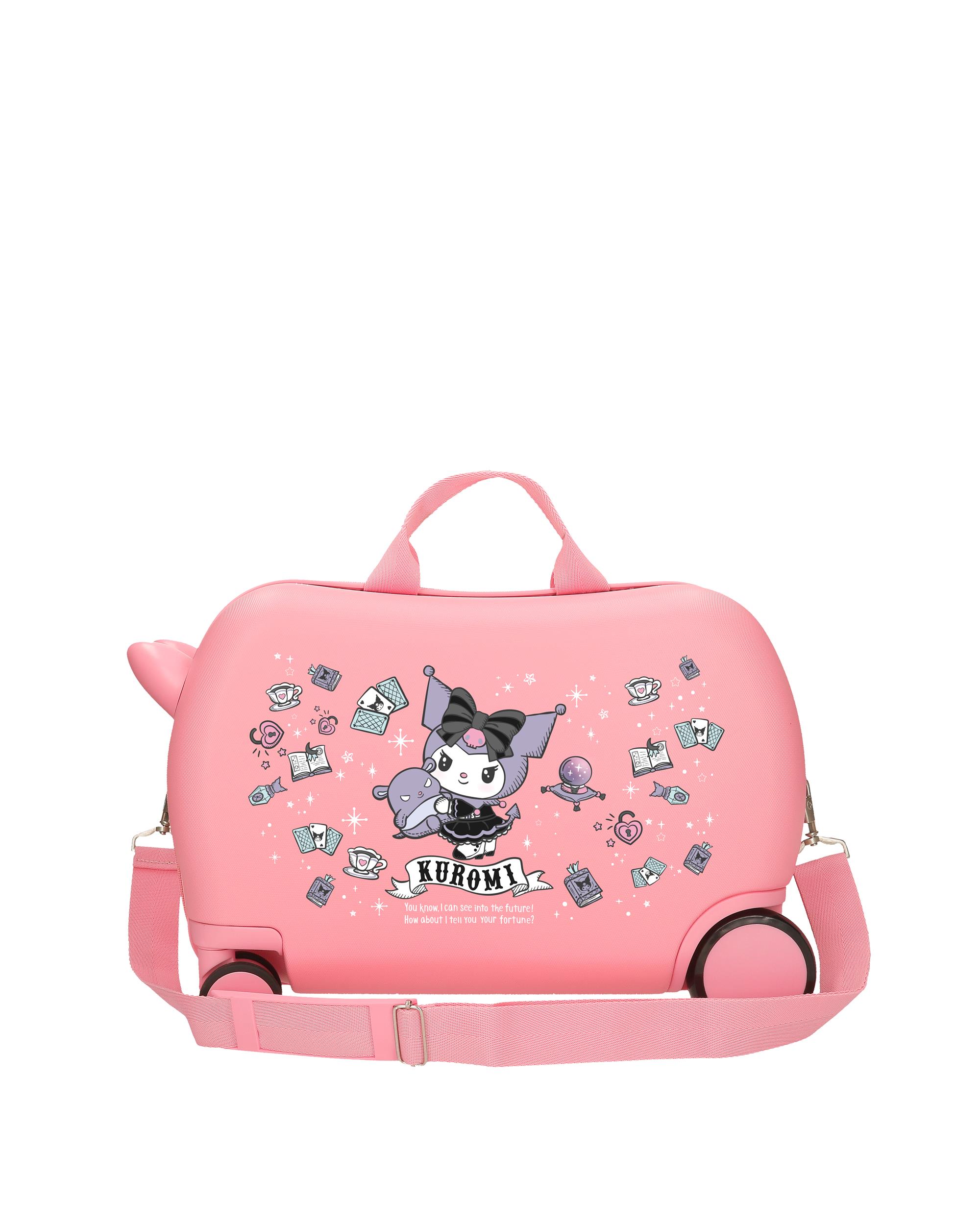 Mala Infantil 2 Rodas Multidirecionais 45 Cm Kuromi Fortune Telling Abs Rígida com Capacidade de 24,6l Rosa-claro-3