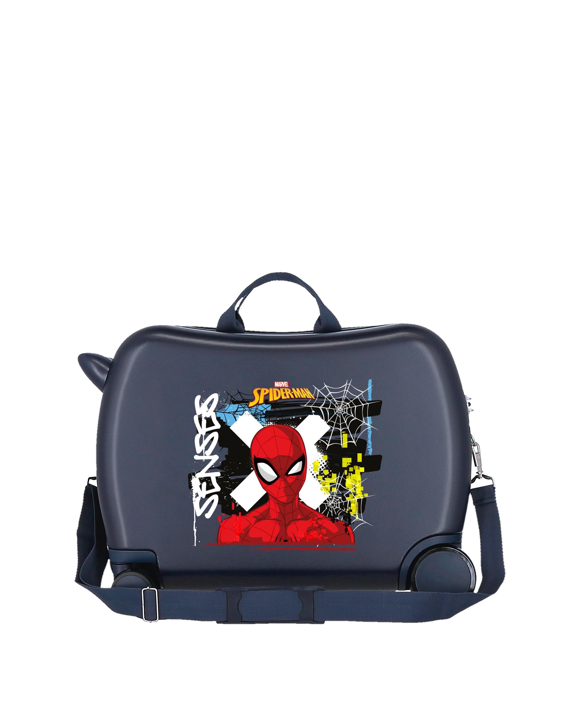 Mala Infantil 2 Rodas Multidirecionais 50 Cm Graffity Of Spiderman Abs Rígida com Capacidade de 27,9l Azul-marinho-3