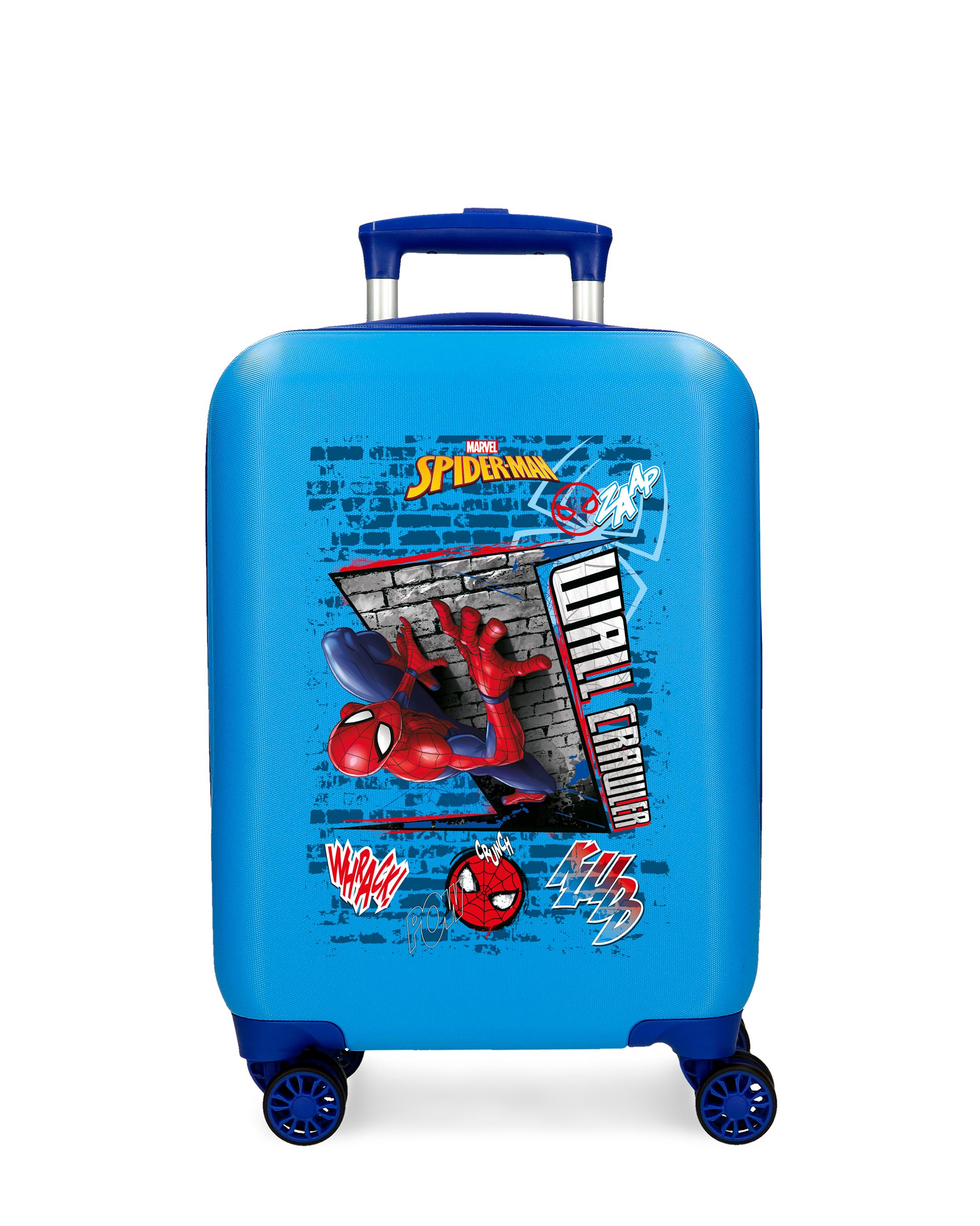 Mala de Cabine 50 Cm Spiderman Wall Crawler Abs Rígida com Capacidade de 28,4l Azul-1