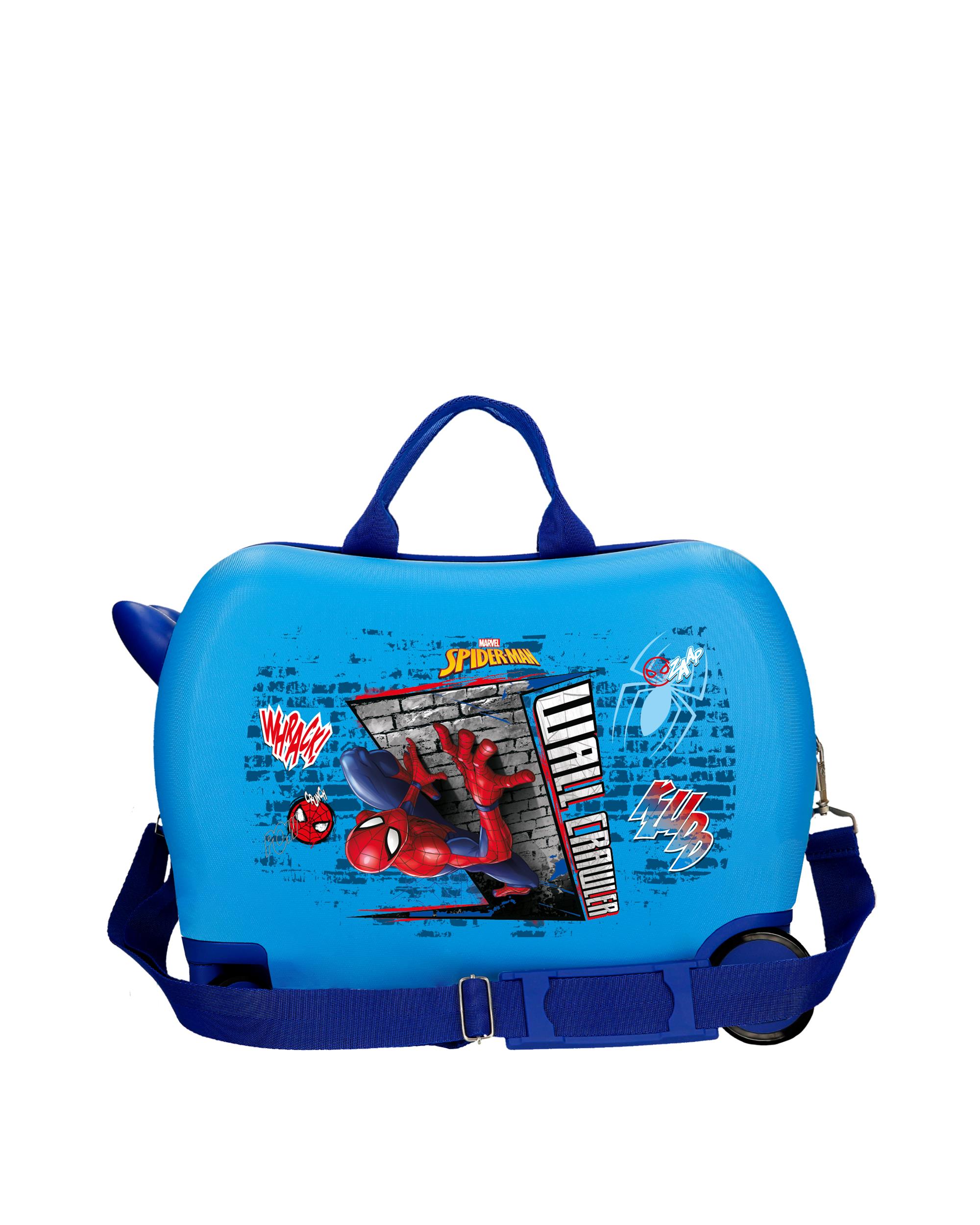 Mala Infantil 2 Rodas Multidirecionais 50 Cm Spiderman Wall Crawler Abs Rígida com Capacidade de 34l Azul-2