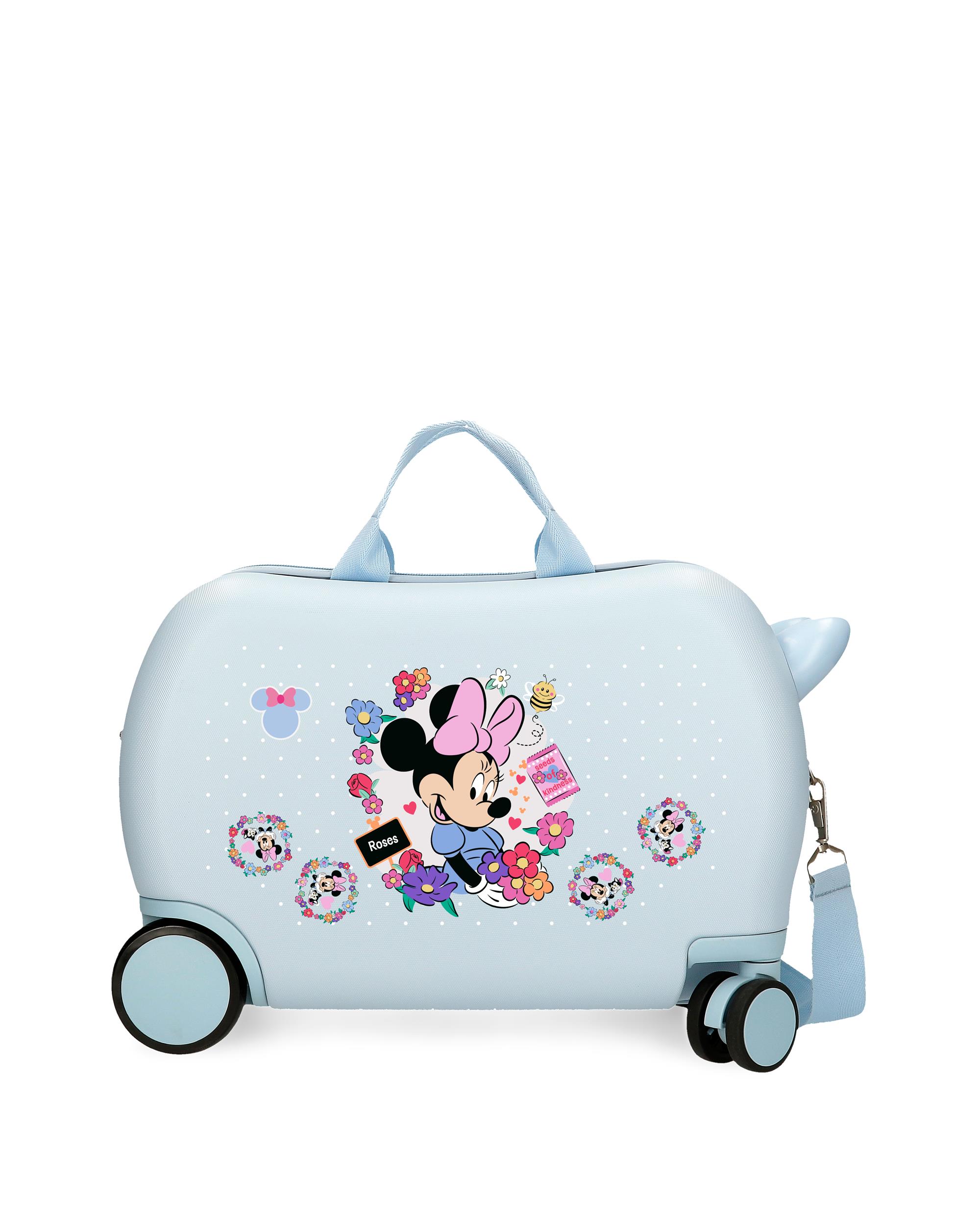 Mala de Cabine 55 Cm Minnie Flowers Abs Rígida com Capacidade de 35l Branco-1
