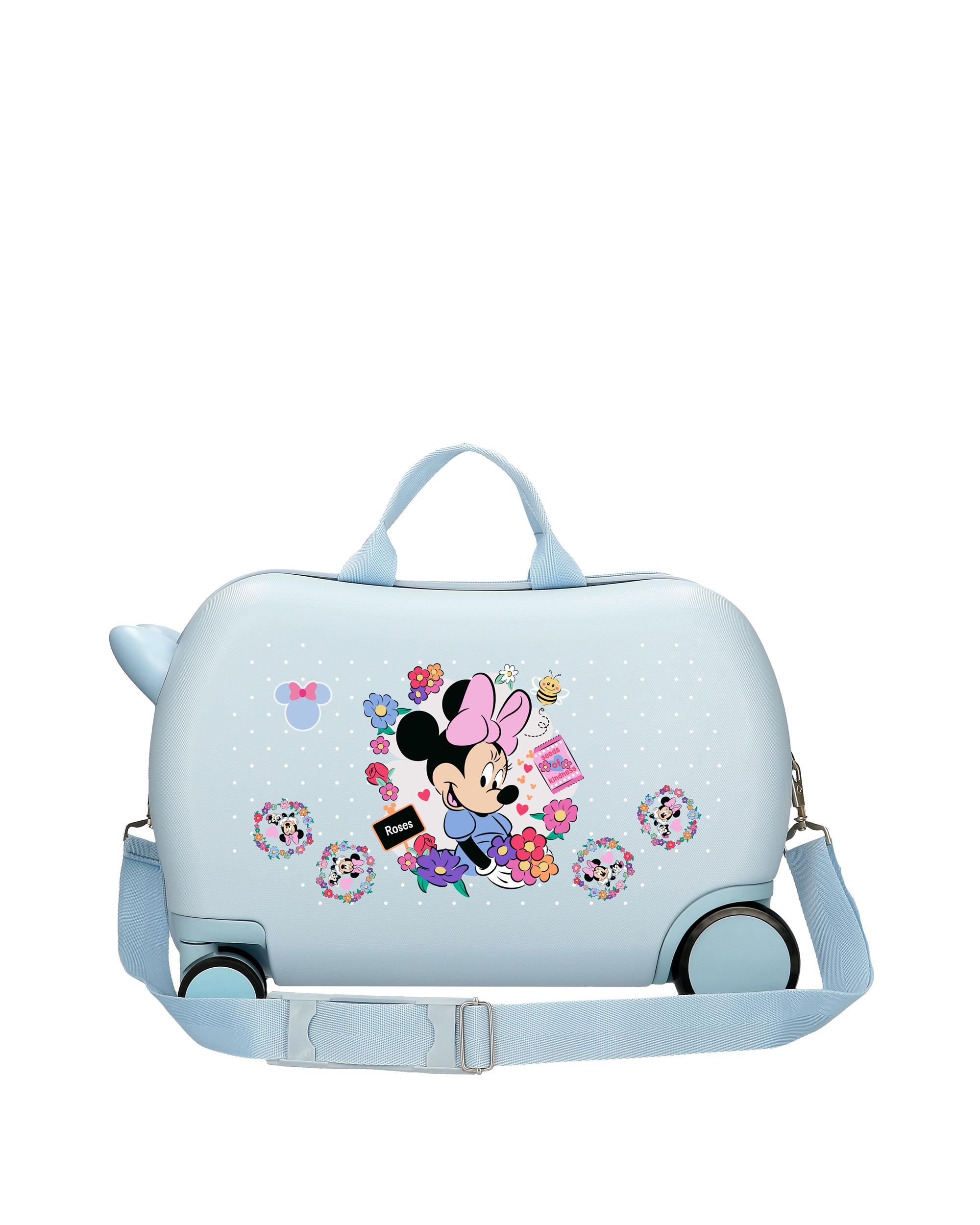 Mala de Cabine 55 Cm Minnie Flowers Abs Rígida com Capacidade de 35l Branco-3