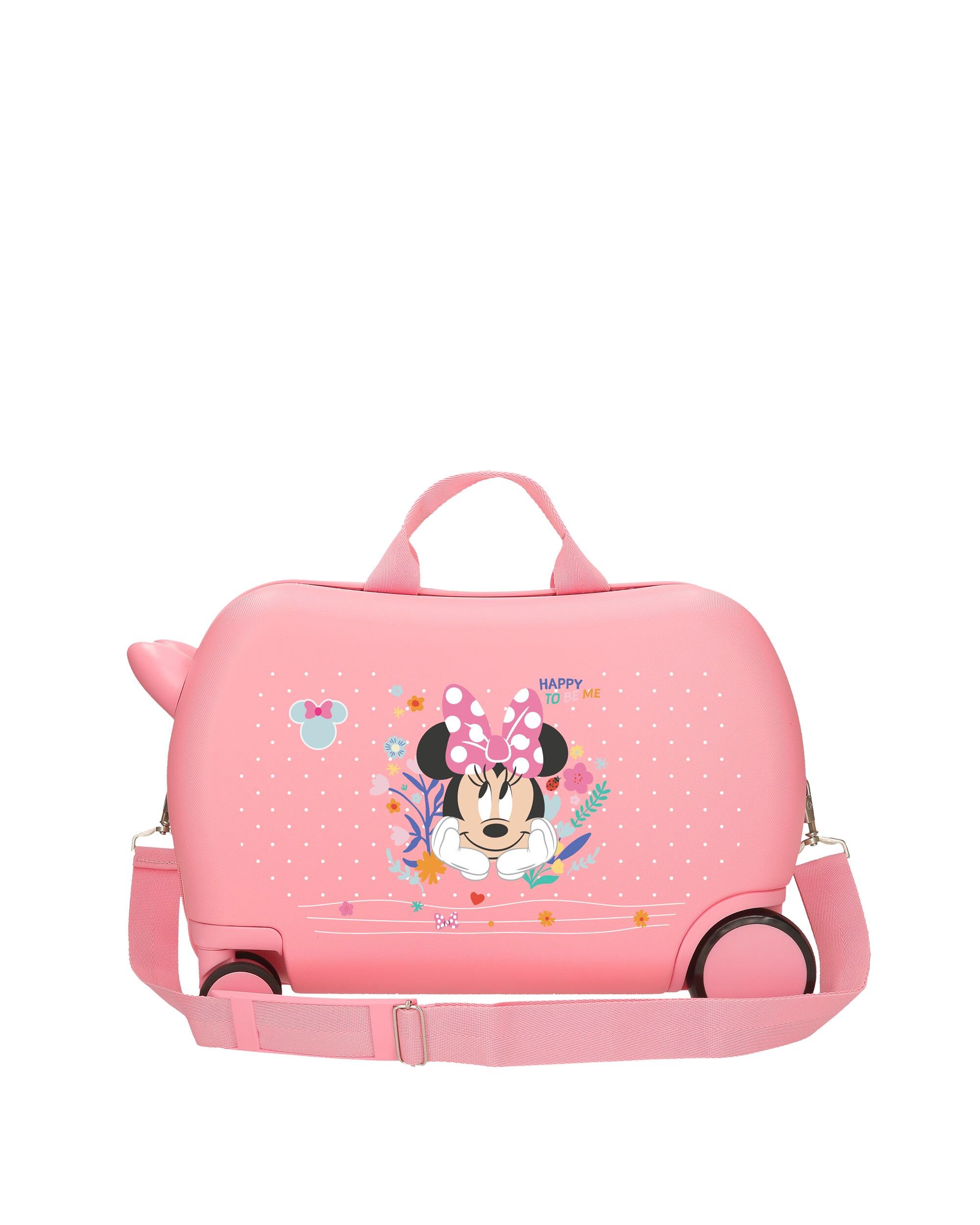 Mala Infantil 2 Rodas Multidirecionais 45 Cm Minnie Rígida com Capacidade de 24,6l Rosa-pastilha-3