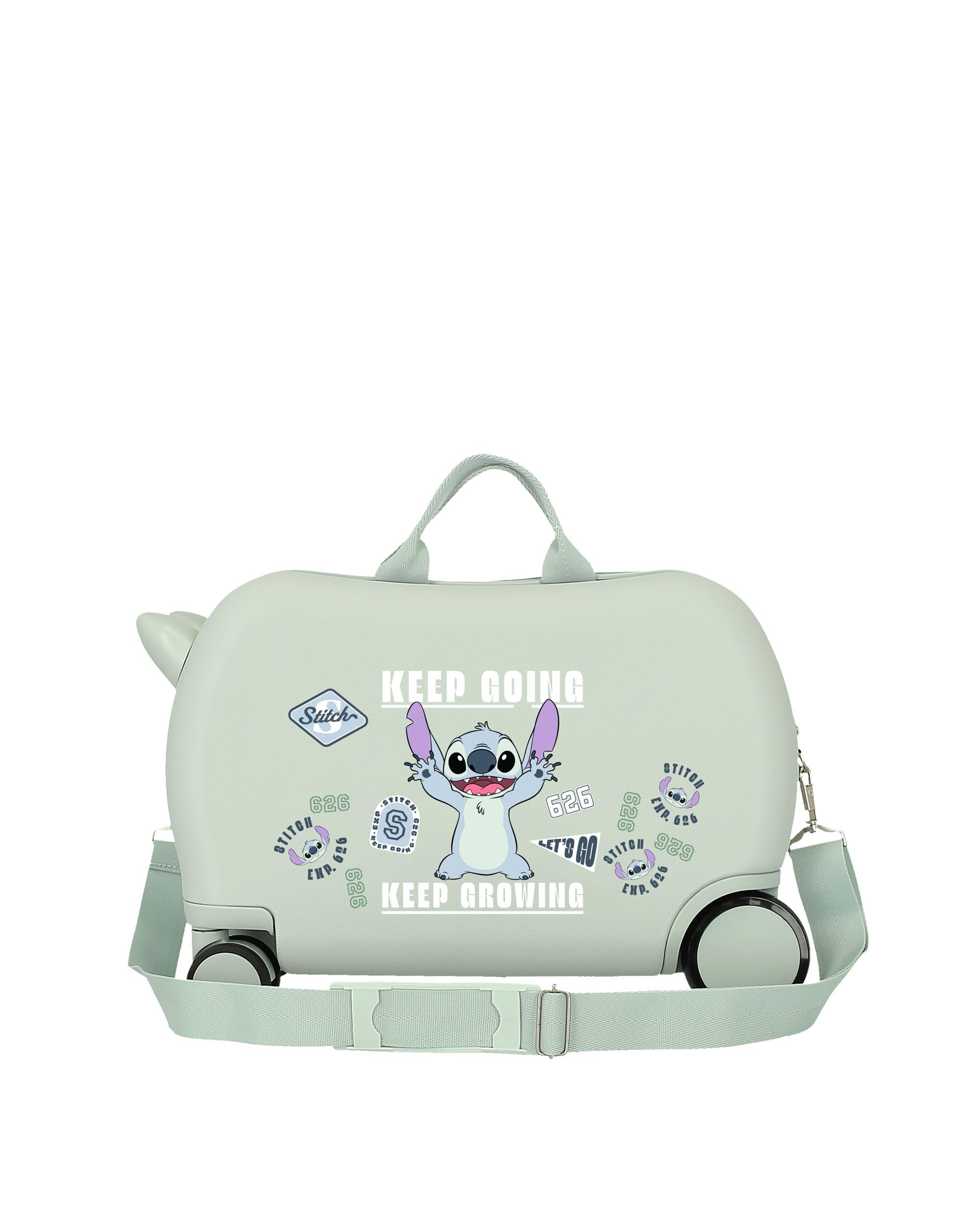 Mala Infantil 2 Rodas Multidirecionais 45 Cm Stitch Keep Going Abs Rígida com Capacidade de 24,6l Verde-3