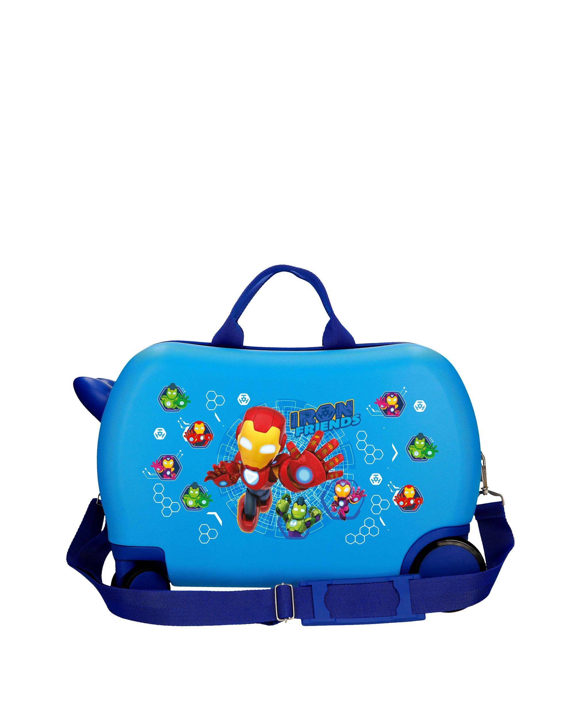 Mala Infantil 2 Rodas Multidirecionais 45 Cm Iron Friends Abs Rígida com Capacidade de 24,6l Azul-3