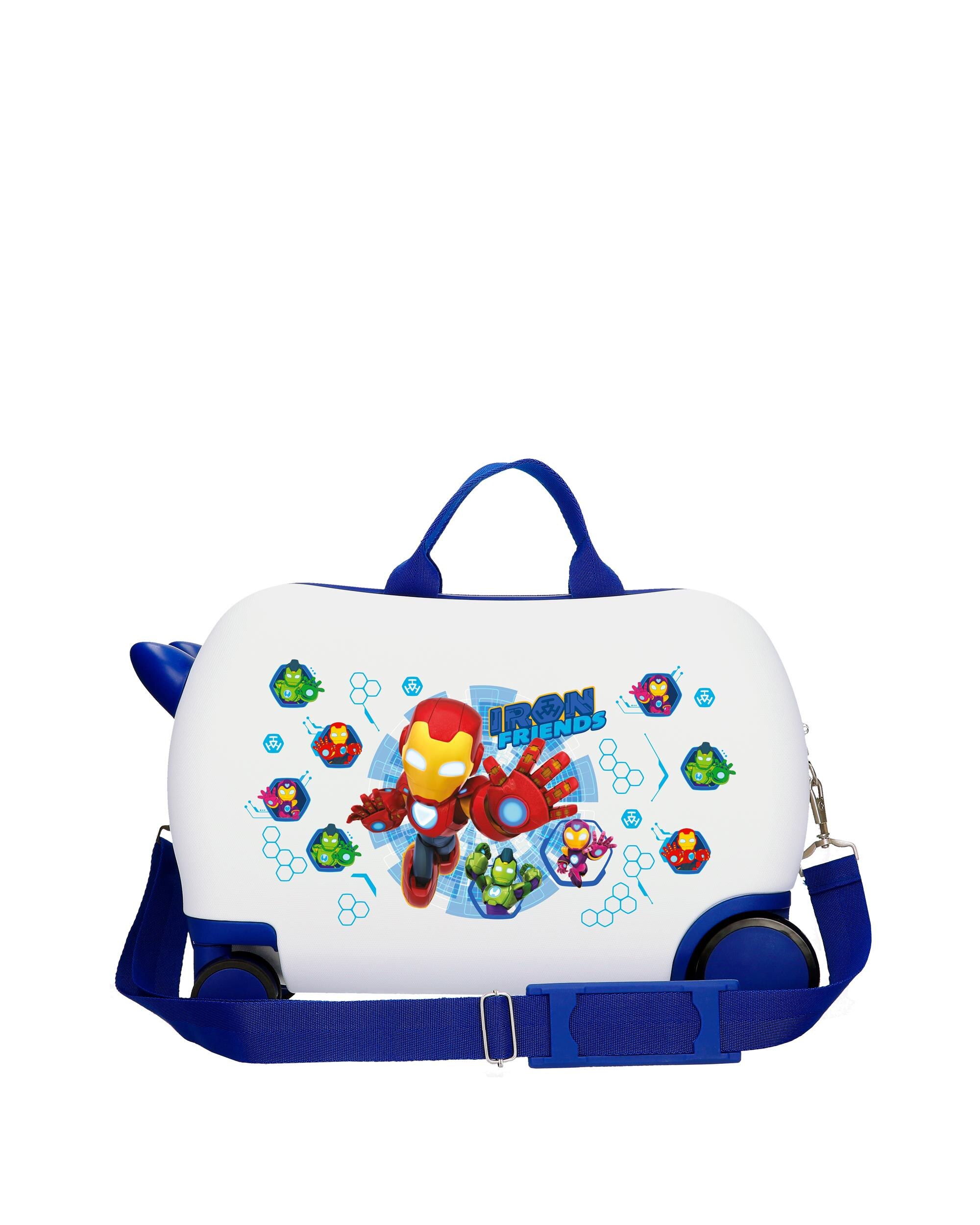 Mala Infantil 2 Rodas Multidirecionais 45 Cm Iron Friends Abs Rígida com Capacidade de 24,6l Branco-3