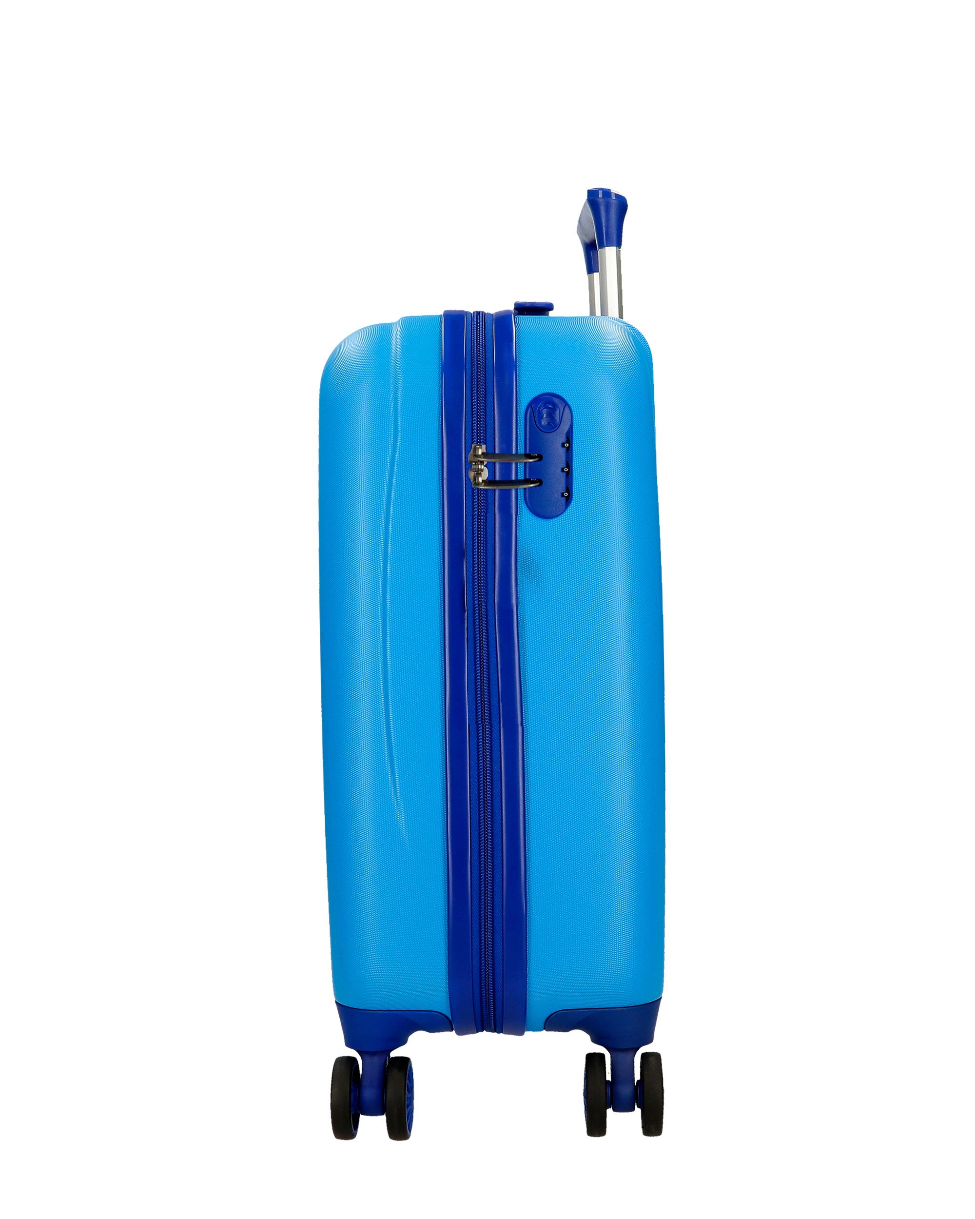 Mala de Cabine 50 Cm Iron Friends Abs Rígida com Capacidade de 28,4l Azul-claro-2