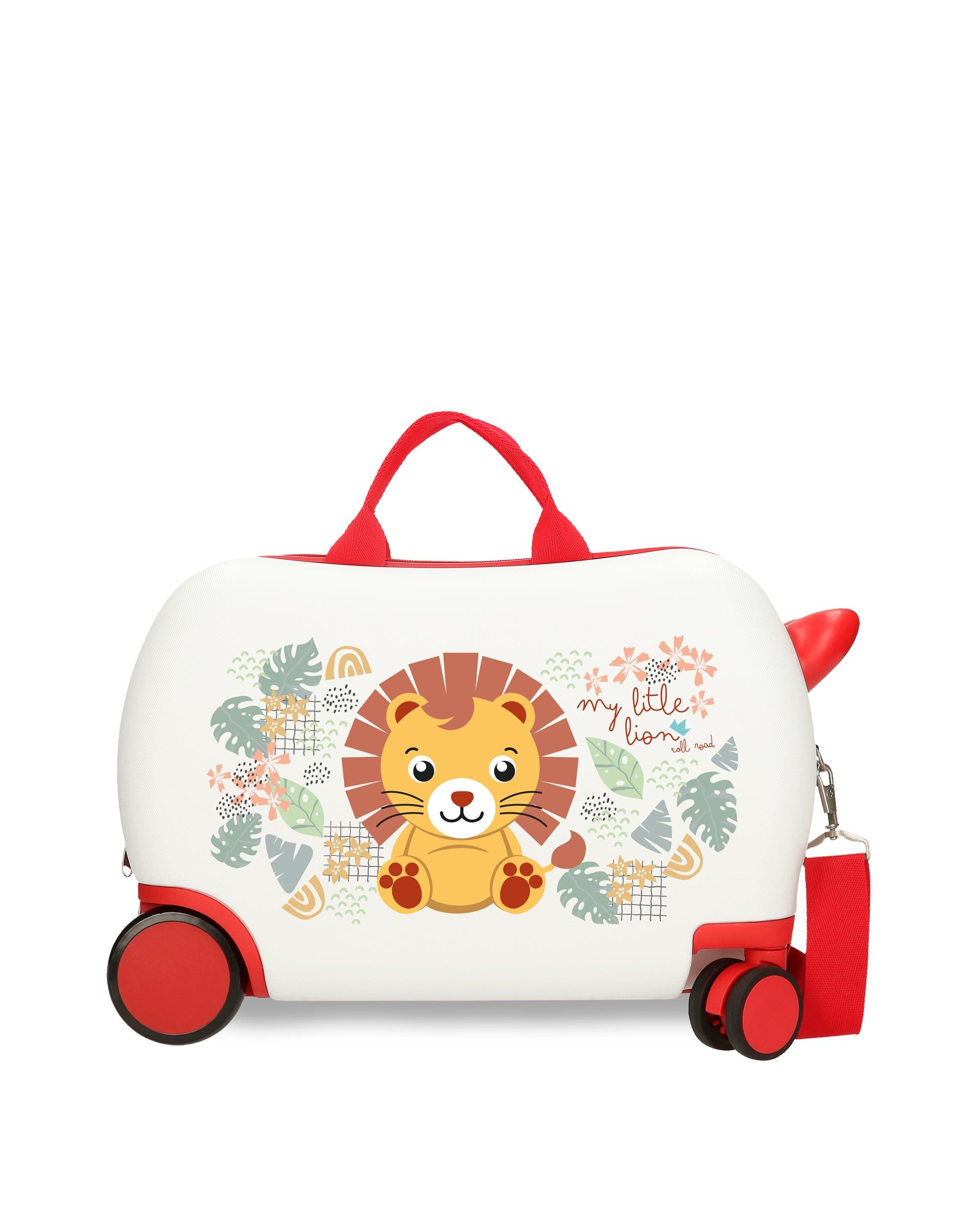 Mala Infantil Roll Road Happy Pets My Little Cat Rígida com Capacidade de 28l Branco / Vermelho-1