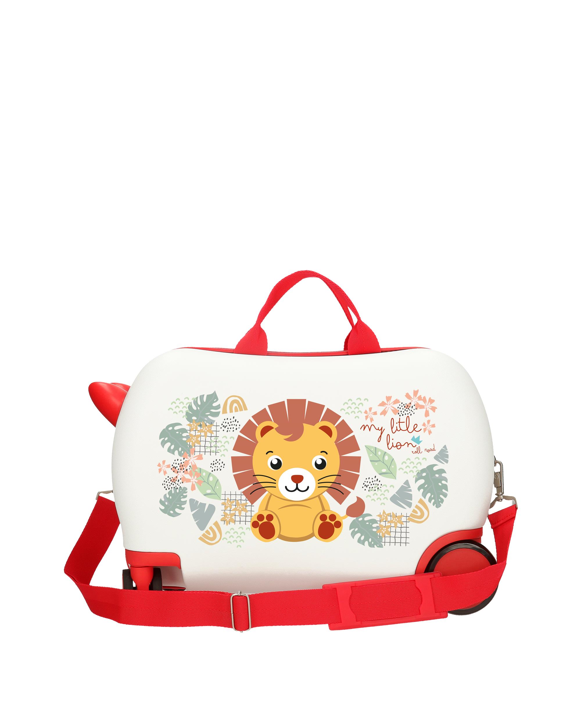 Mala Infantil Roll Road Happy Pets My Little Cat Rígida com Capacidade de 28l Branco / Vermelho-3