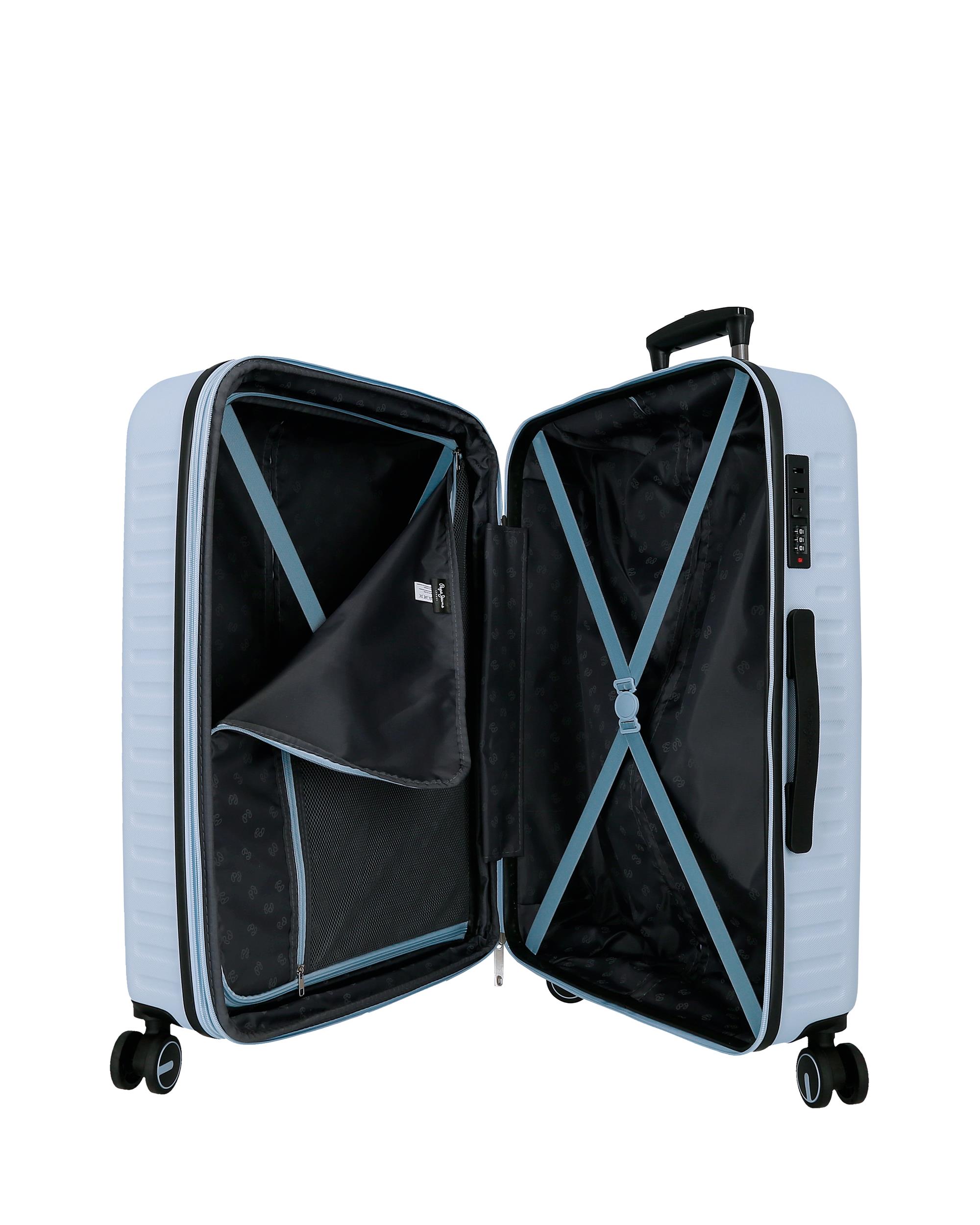 Conjunto de Malas 55-68 Cm Expandível Pjl Olivia Abs Rígida Até 109 L Azul-claro Azul-5