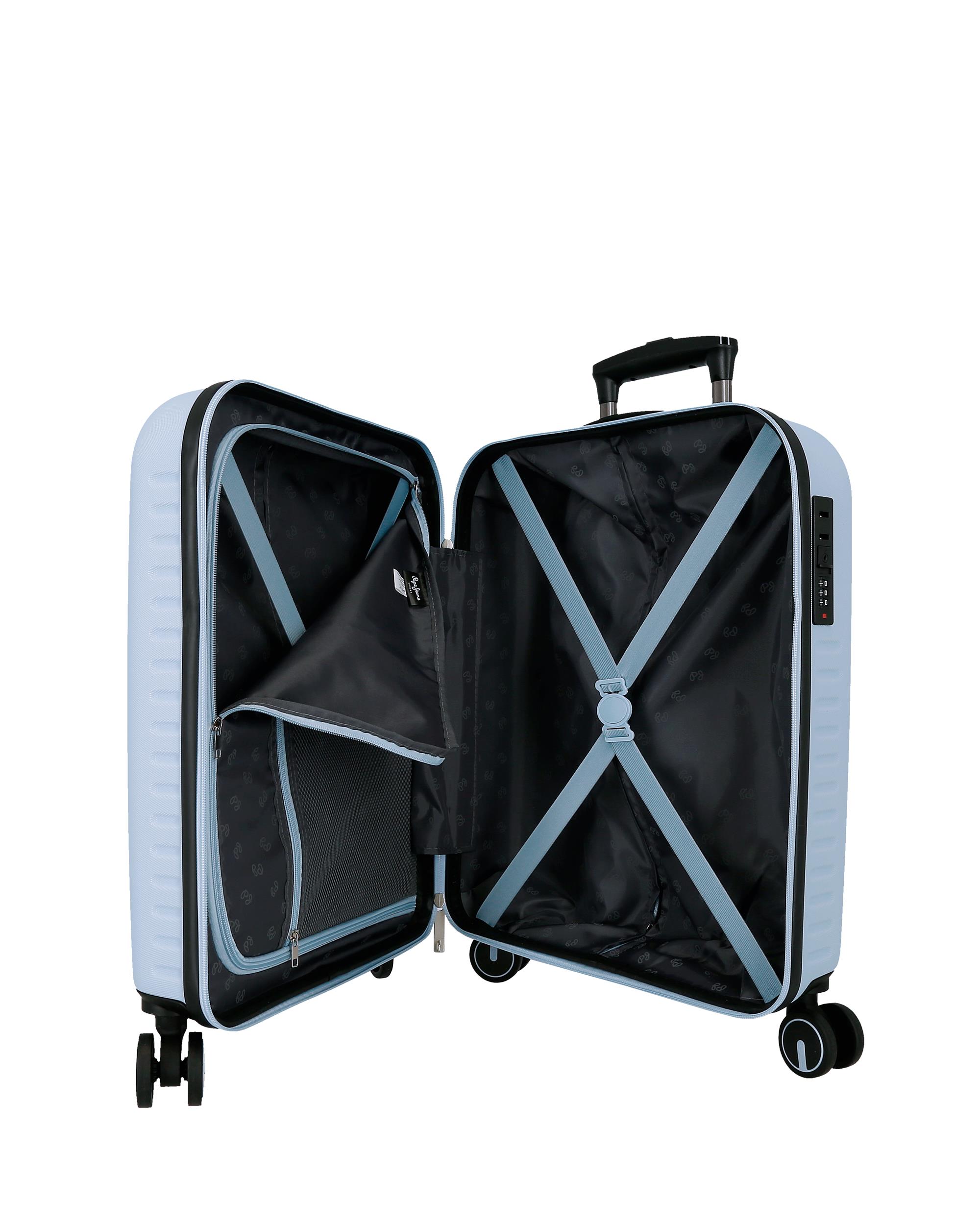 Mala de Cabine 55 Cm Pjl Olivia Abs Rígida com Capacidade de 44l Azul-claro Azul-5