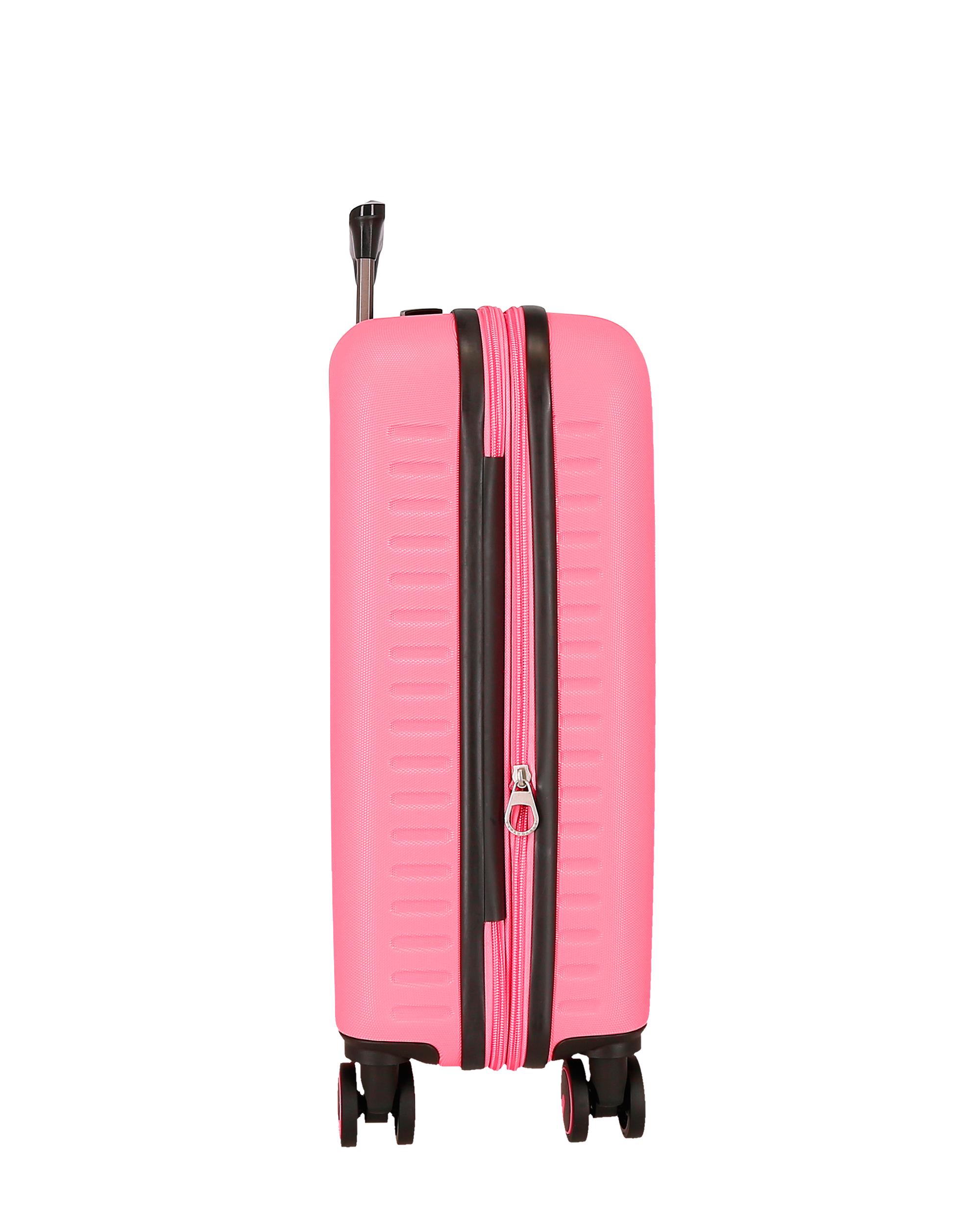 Mala de Cabine 55 Cm Expansível Pjl Evelyn Abs Rígida Até 44 L Fúcsia Rosa-4