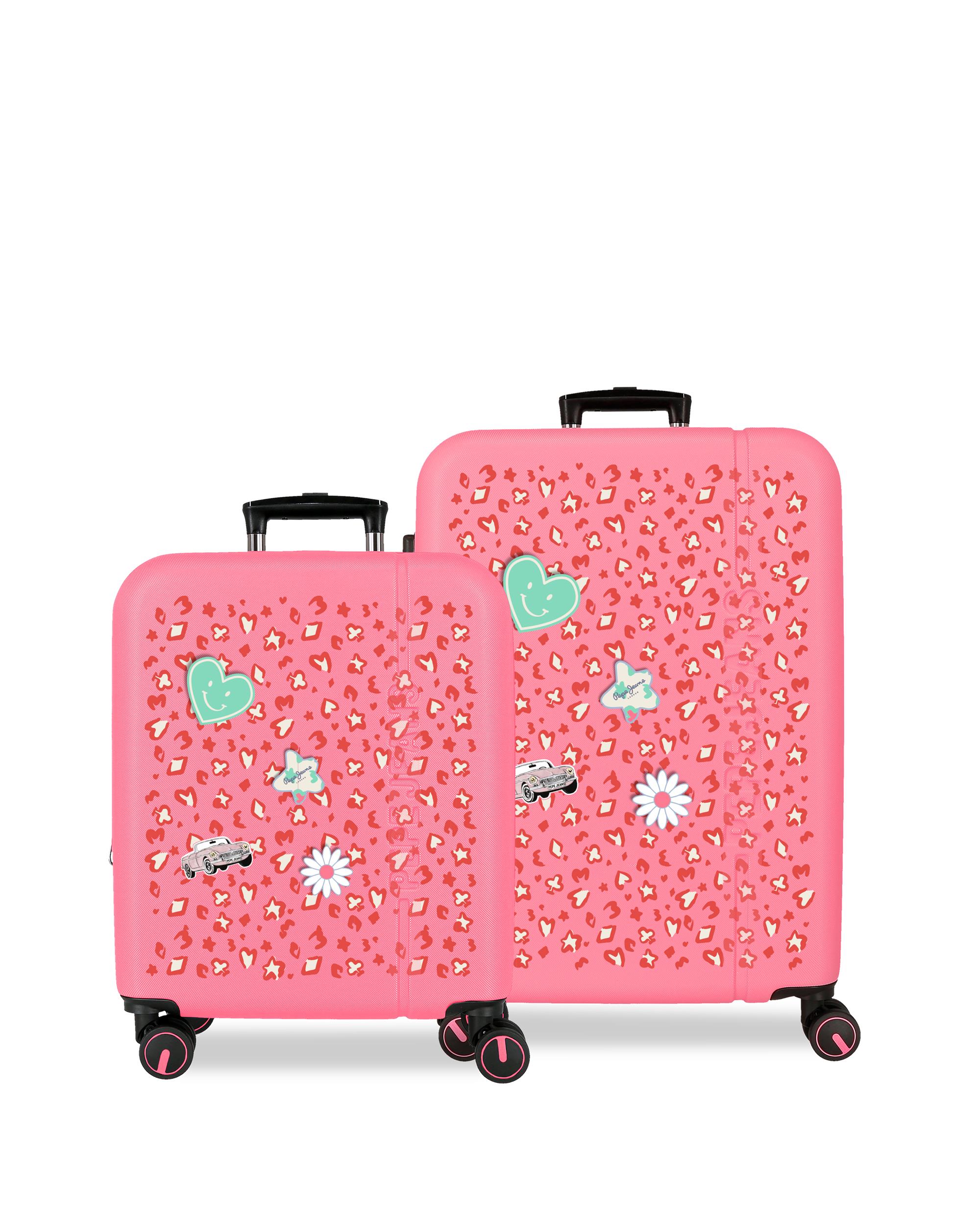 Conjunto de Malas 55-68 Cm Expansível Pjl Evelyn Abs Rígida Até 109 L Rosa-1