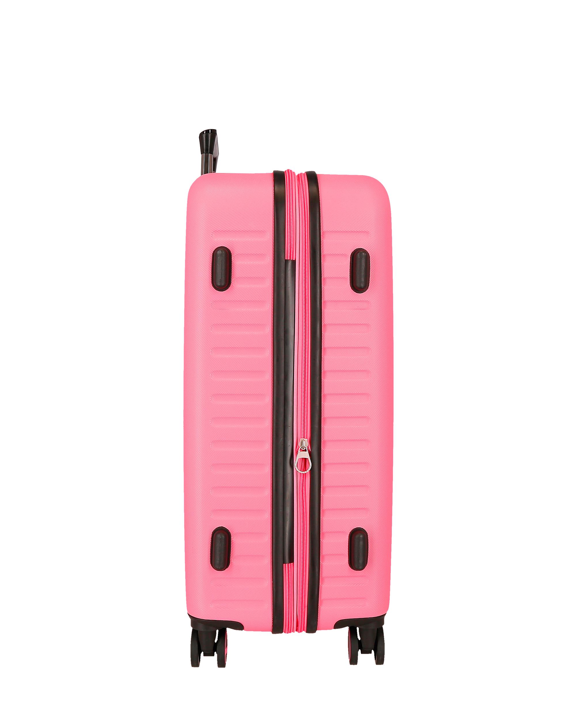 Conjunto de Malas 55-68 Cm Expandível Pjl Evelyn Abs Rígida Até 109 L em Fúcsia Rosa-4