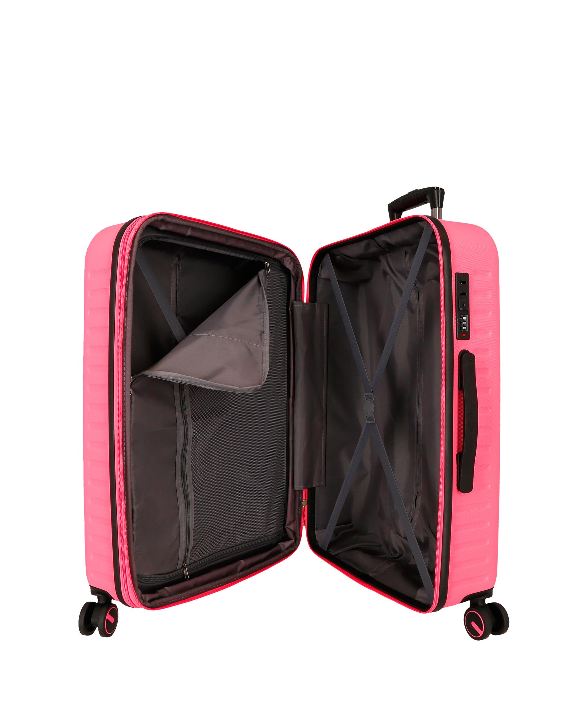 Conjunto de Malas 55-68 Cm Expandível Pjl Evelyn Abs Rígida Até 109 L em Fúcsia Rosa-5