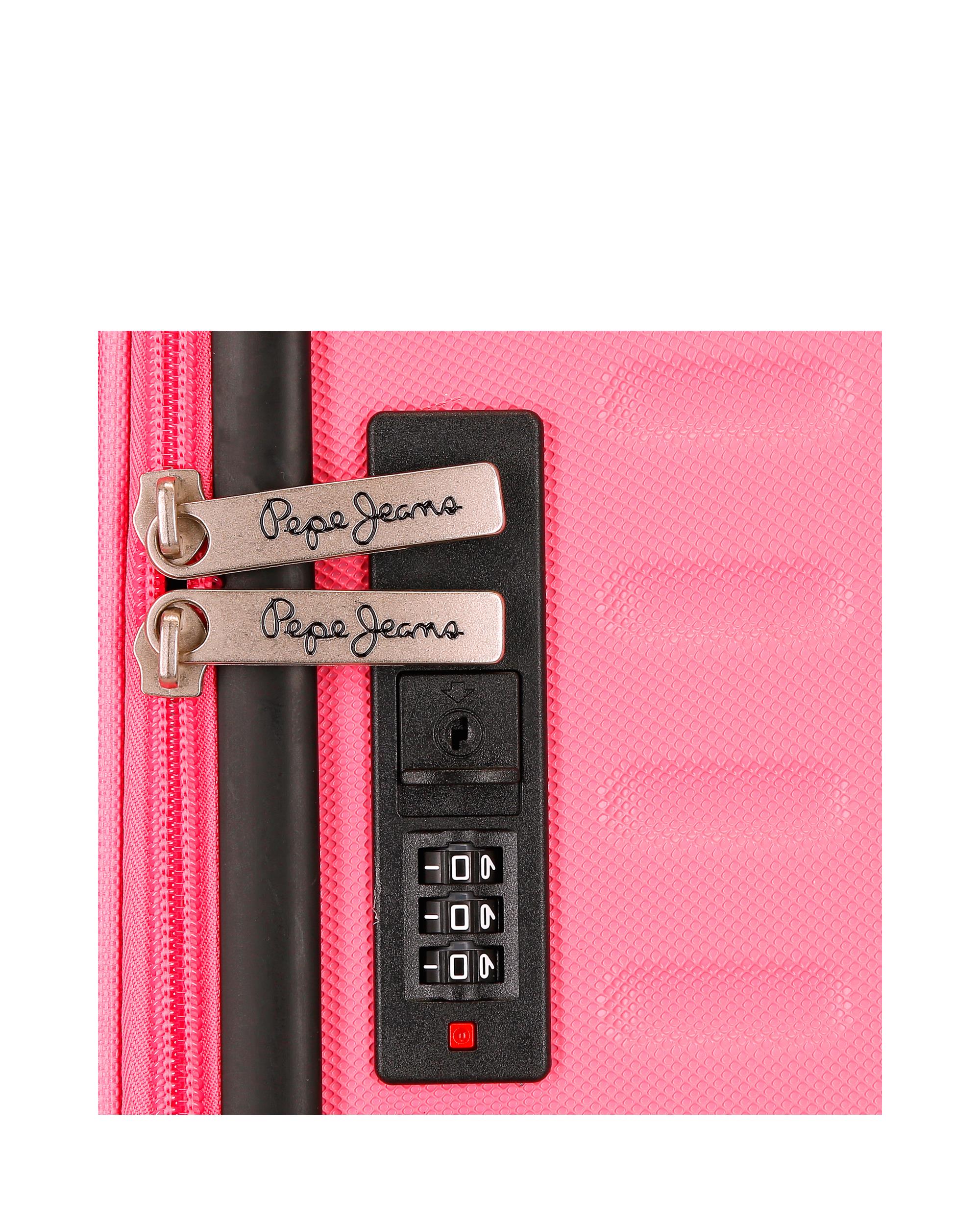 Mala de Cabine 55 Cm Pjl Evelyn Abs Rígida com Capacidade de 44l Rosa-2