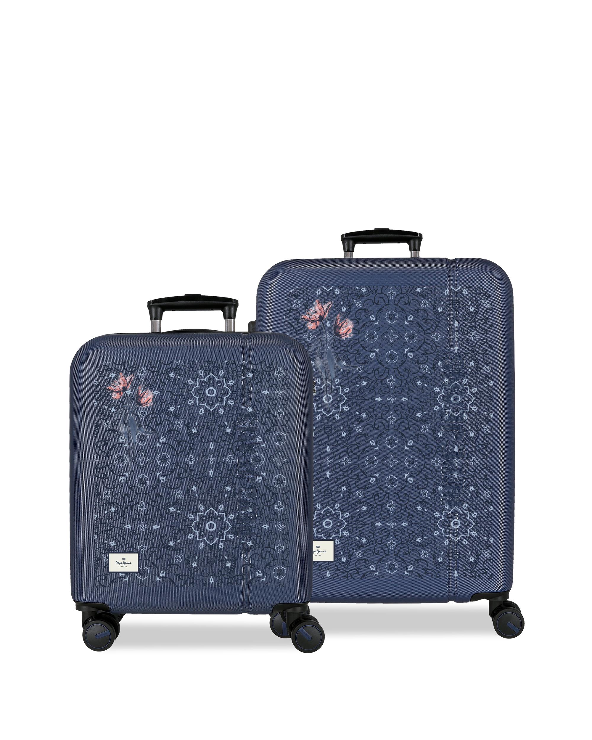 Imagem 0 de Conjunto de Malas 55-68 Cm Expandível Pjl Lenay Abs Rígida Até 109 L em Marinho