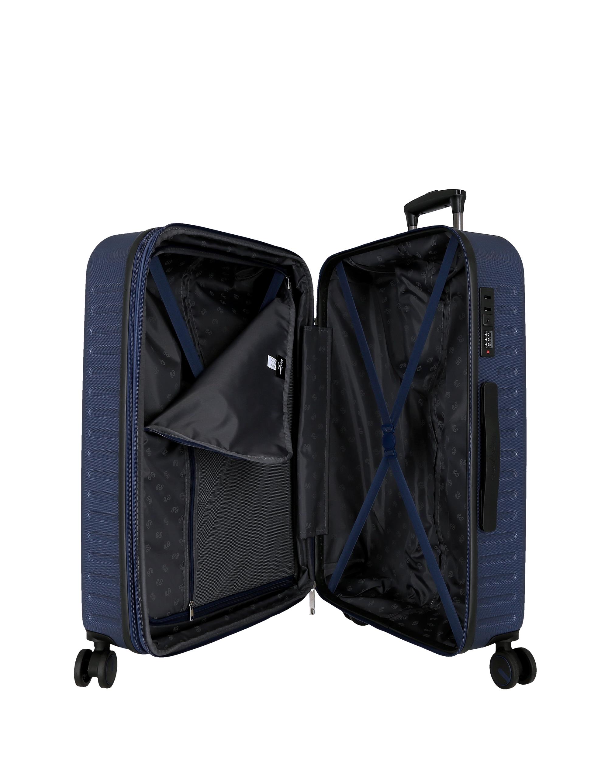 Conjunto de Malas 55-68 Cm Expandível Pjl Lenay Abs Rígida Até 109 L em Marinho Azul-5