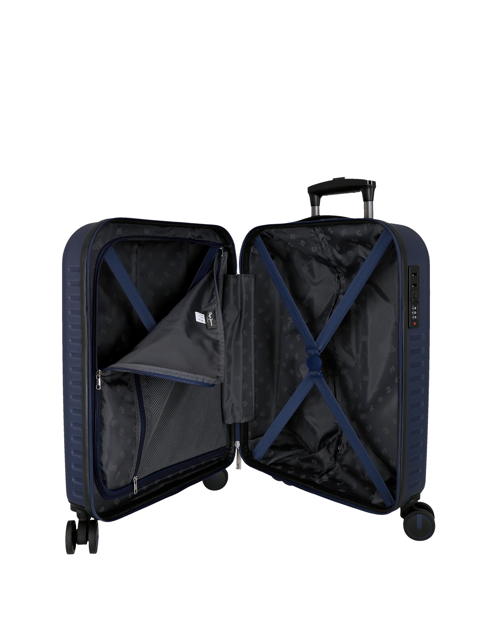 Mala de Cabine 55 Cm Pjl Lenay Abs Rígida com Capacidade de 44l em Marinho Azul-5