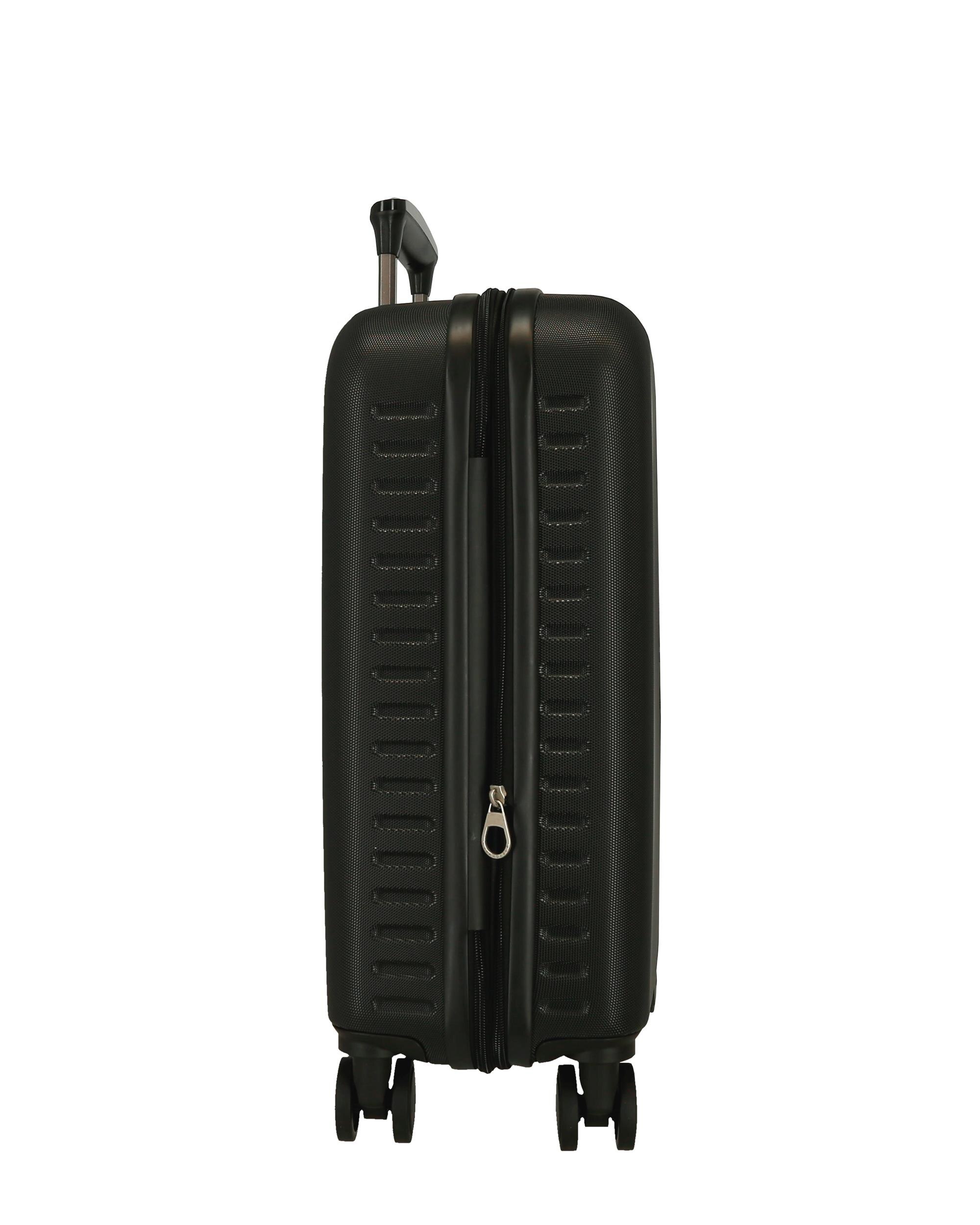 Mala de Cabine 55 Cm Expandível Pjl Henry Abs Rígida Até 44 L em Preto Preto-4