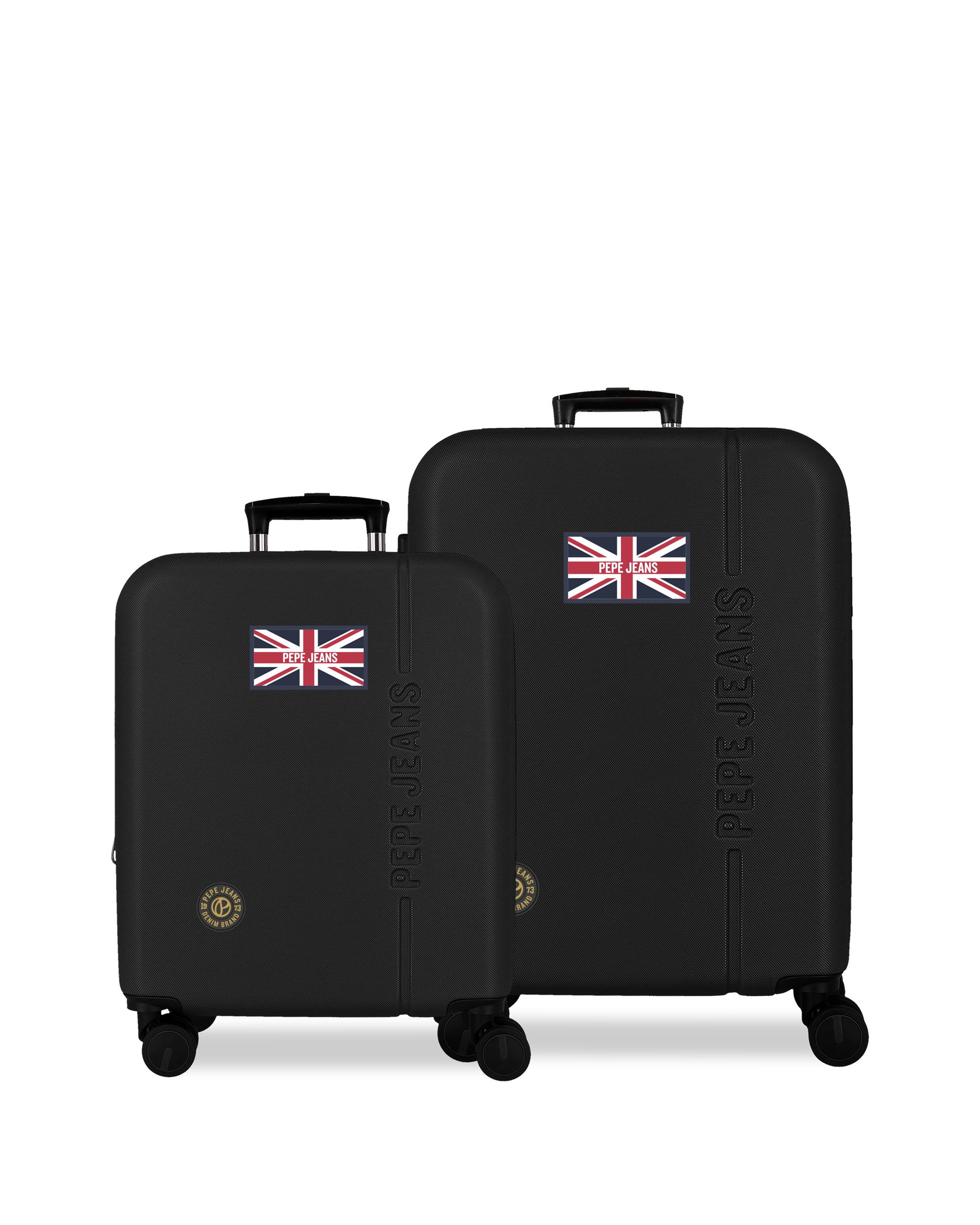 Conjunto de Malas 55-68 Cm Expansível Pjl Henry Abs Rígida Até 109 L Preto-1