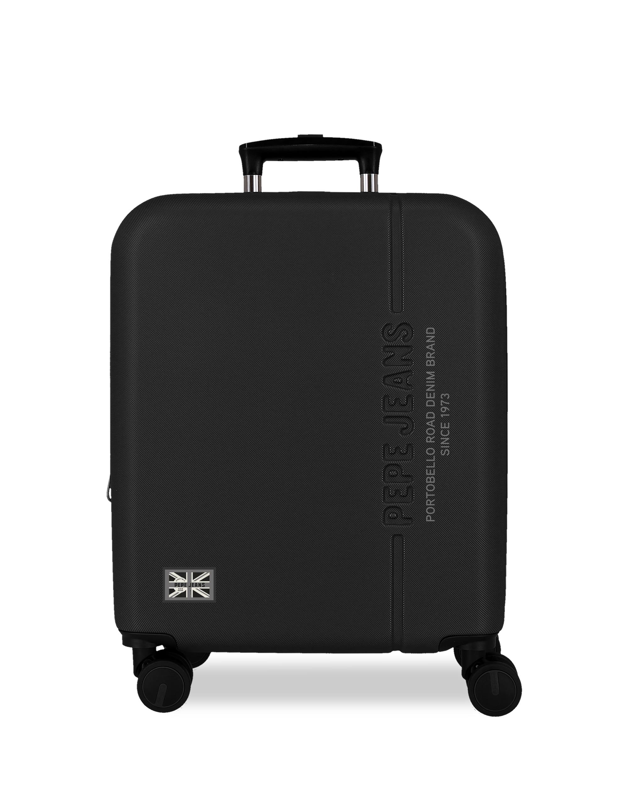 Mala de Cabine 55 Cm Expandível Pjl Edward Abs Rígida Até 44 L em Preto Preto-1
