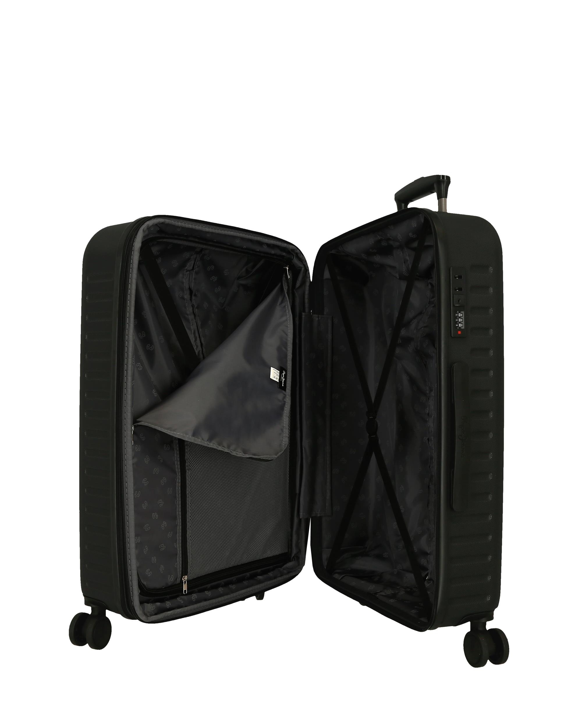 Conjunto de Malas 55-68 Cm Expansível Pjl Edward Abs Rígida Até 109 L em Preto Preto-5