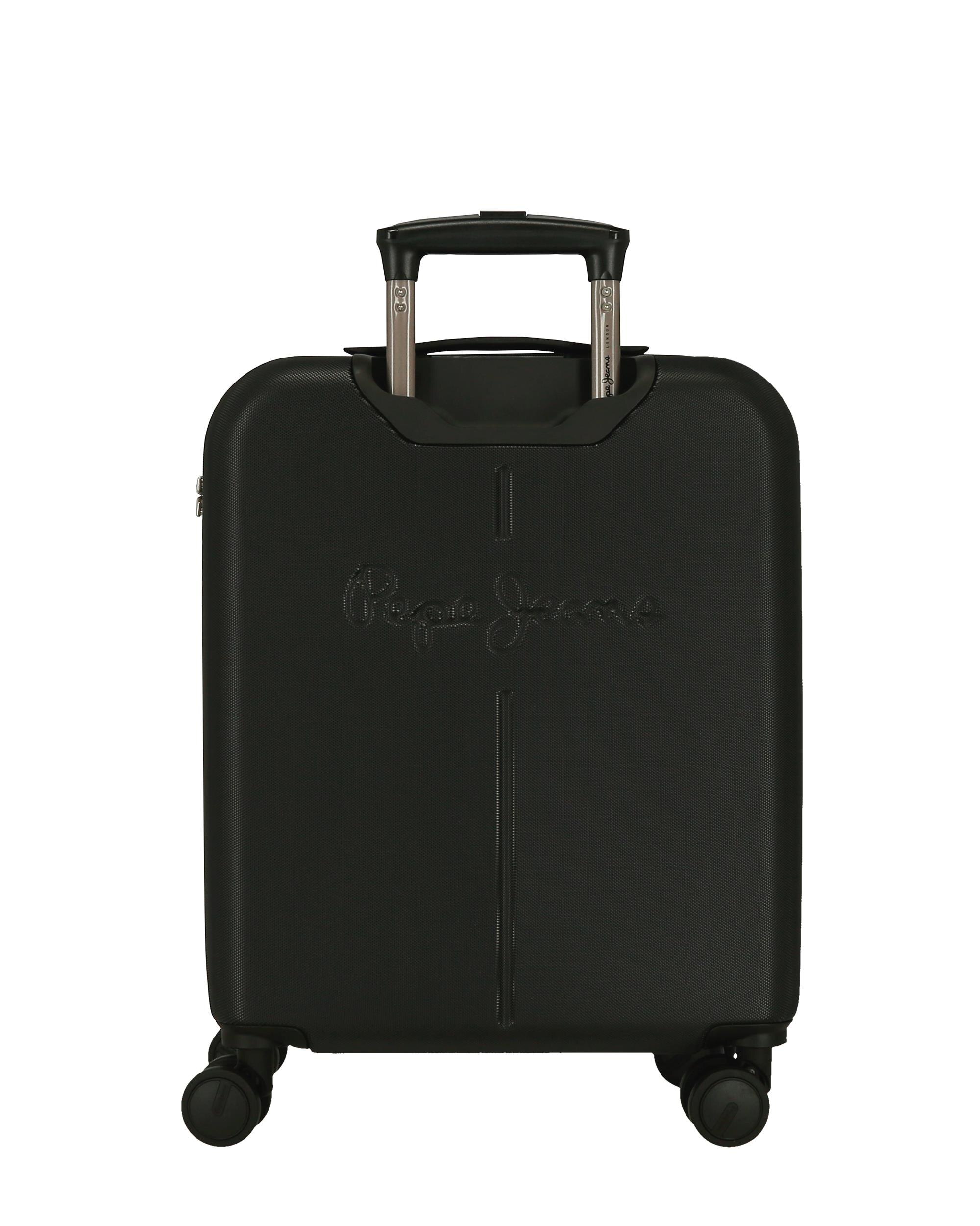 Mala de Cabine 55 Cm Expansível Pjl Aris Abs Rígida Até 44 L em Marinho Preto-3