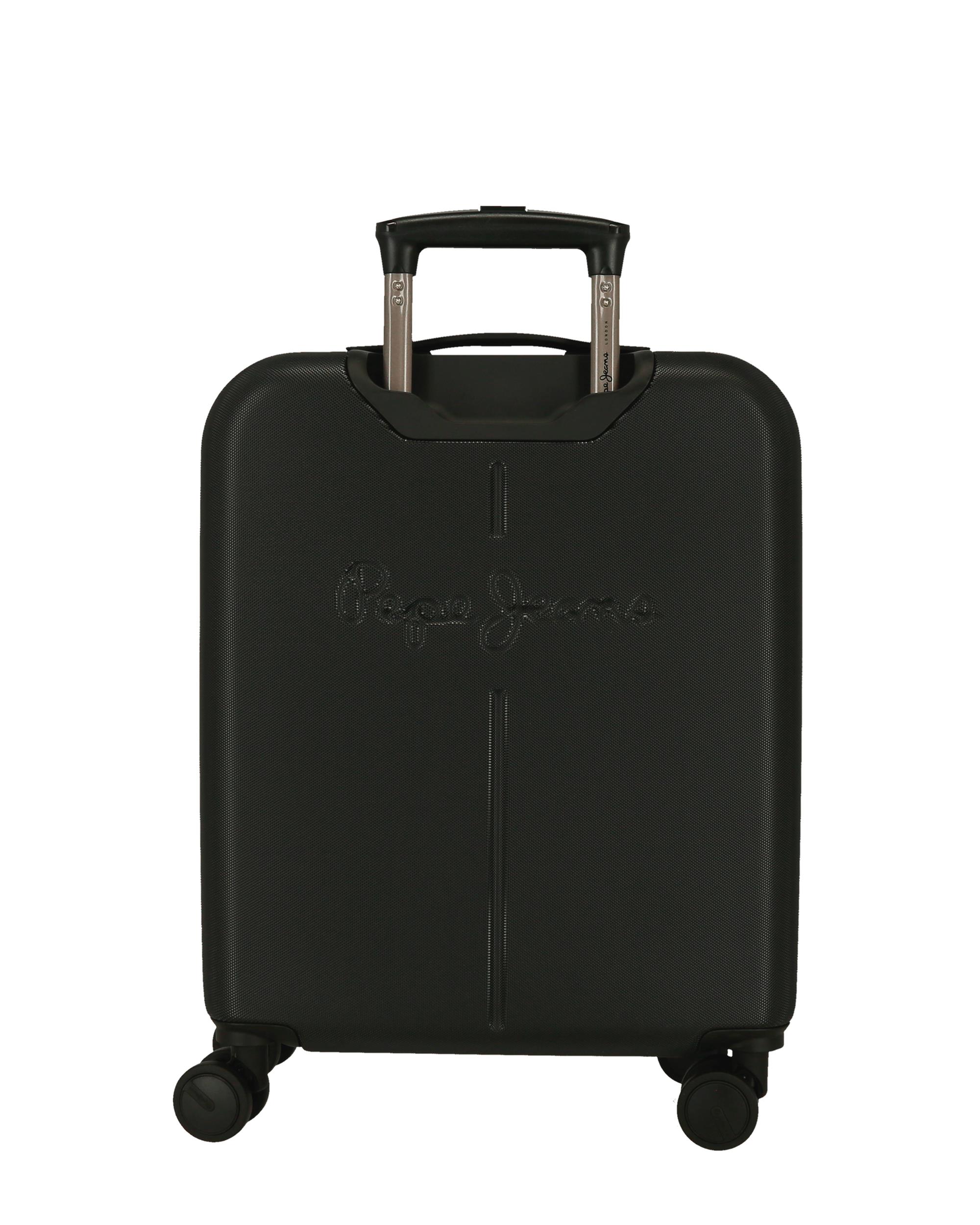 Mala de Cabine 55 Cm Pjl Aris Abs Rígida com Capacidade de 44l em Marinho Preto-3