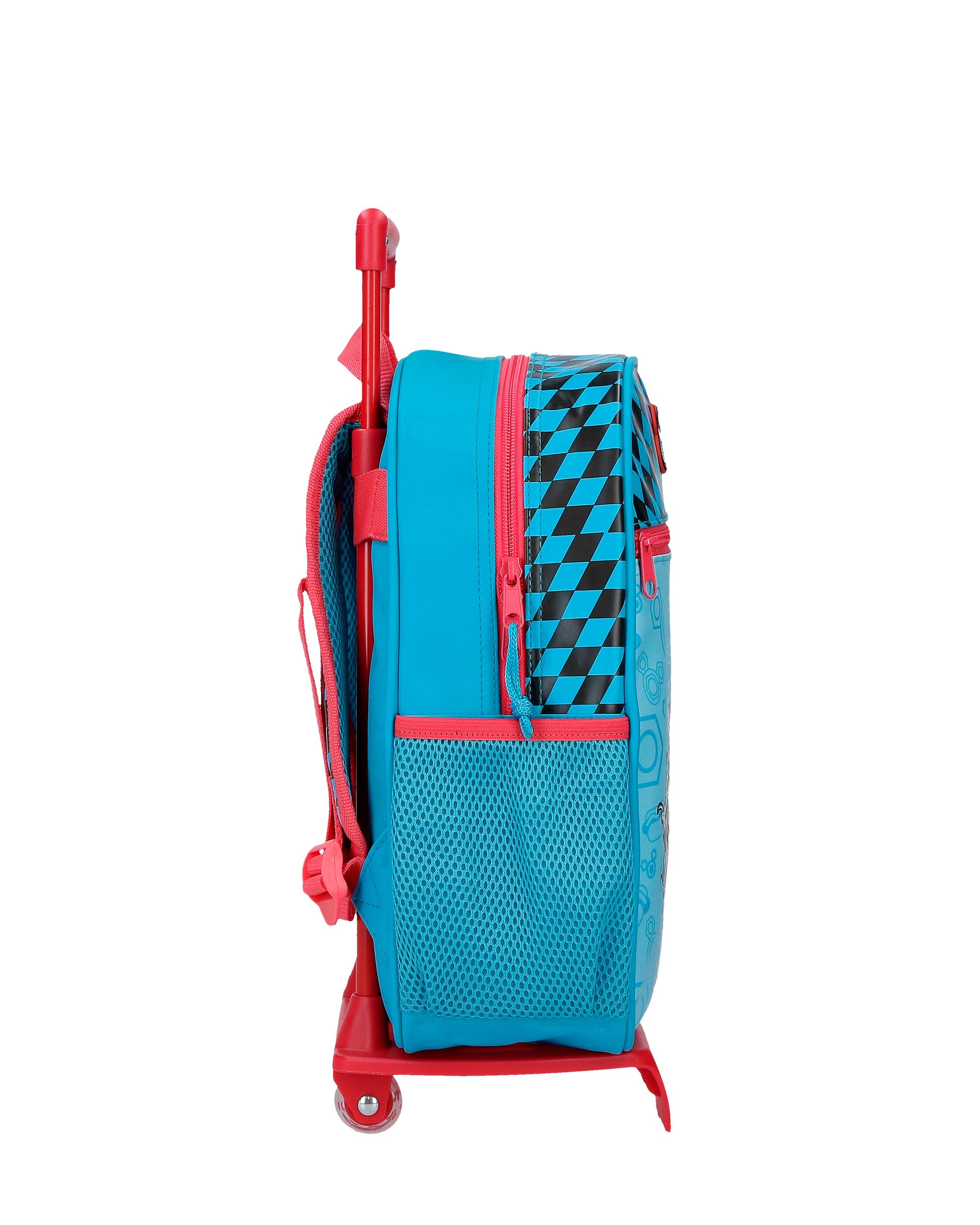 Mochila Adaptável com Carro 33cm Disney Hight Speed com Capacidade de 10l Azul-2