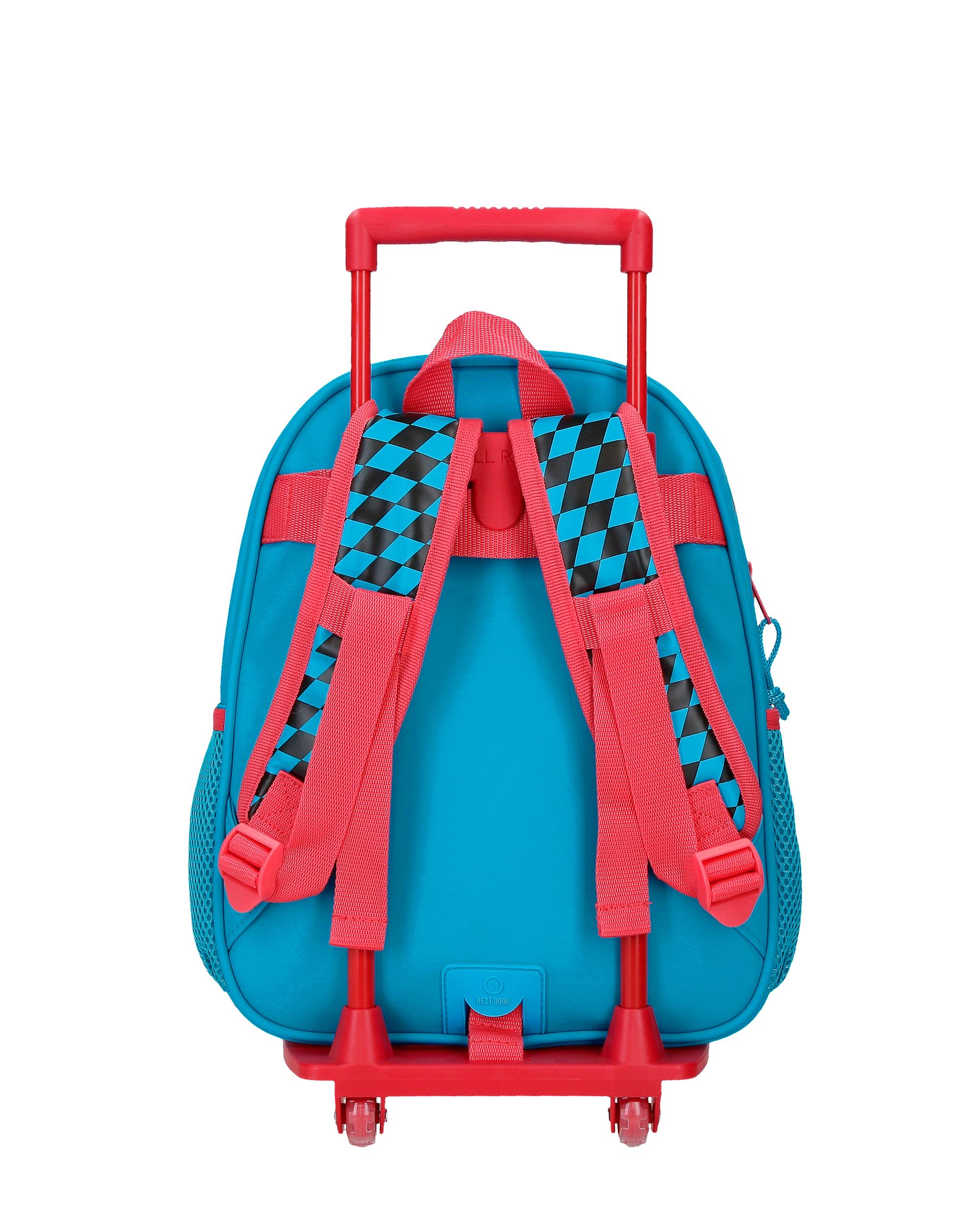 Mochila Adaptável com Carro 33cm Disney Hight Speed com Capacidade de 10l Azul-3