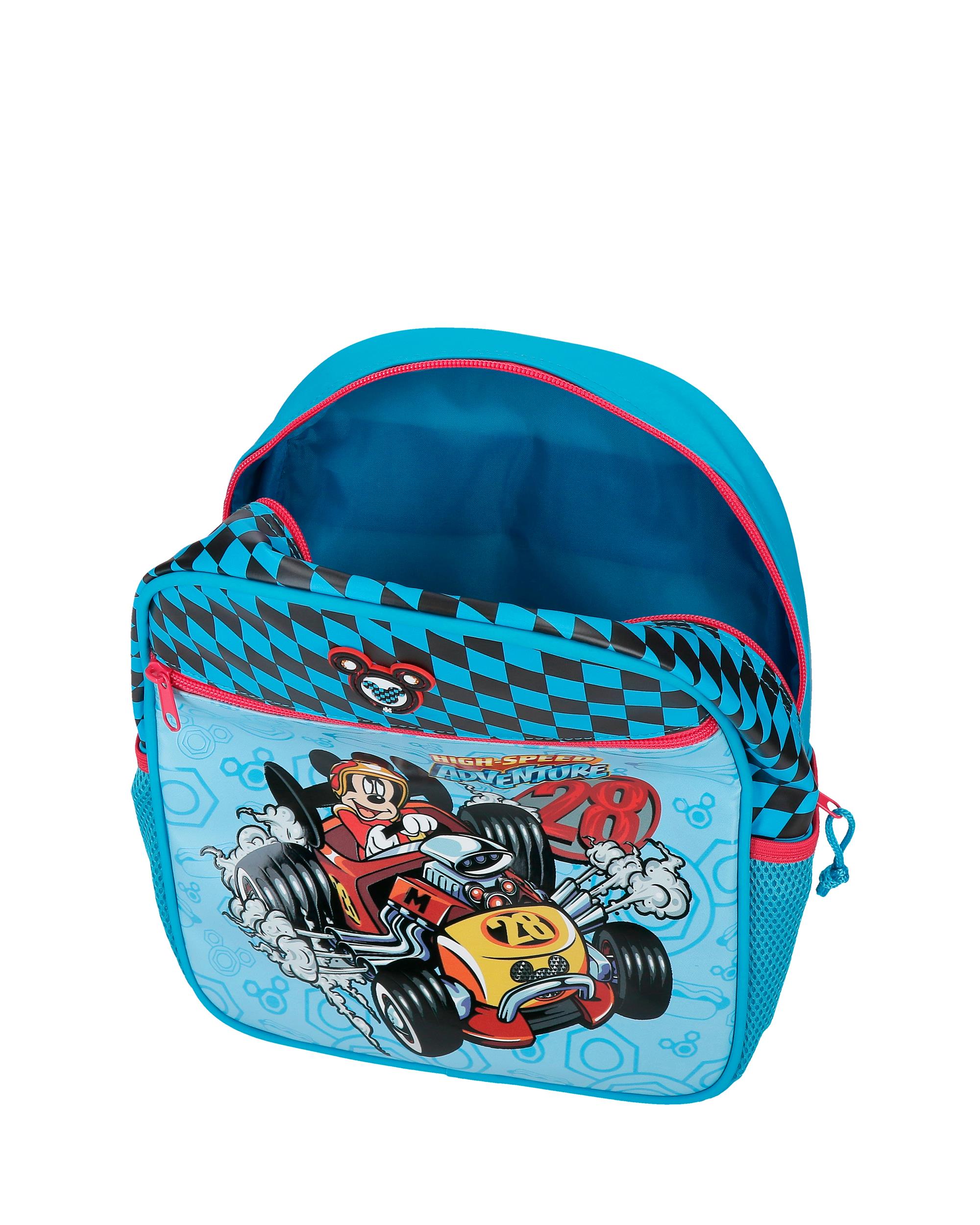 Mochila Adaptável com Carro 33cm Disney Hight Speed com Capacidade de 10l Azul-4