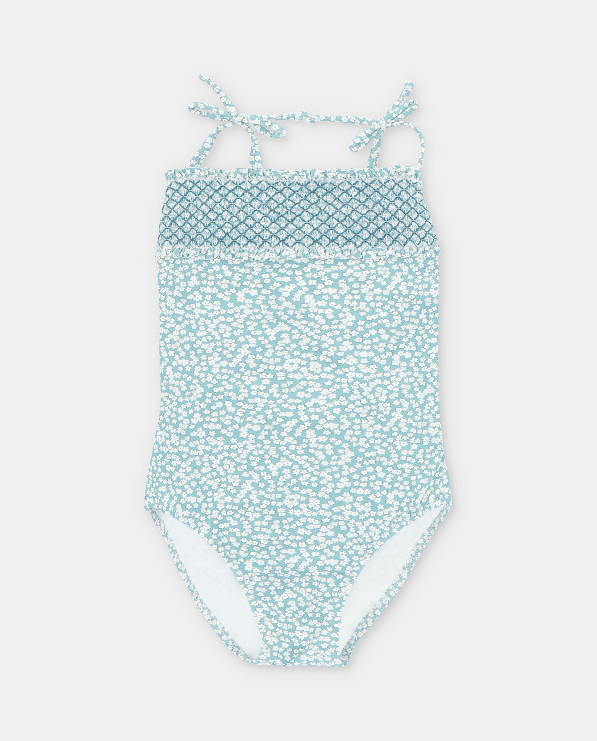 Imagem 0 de Fato de Banho Infantil com Microestampado de Flores e Smock