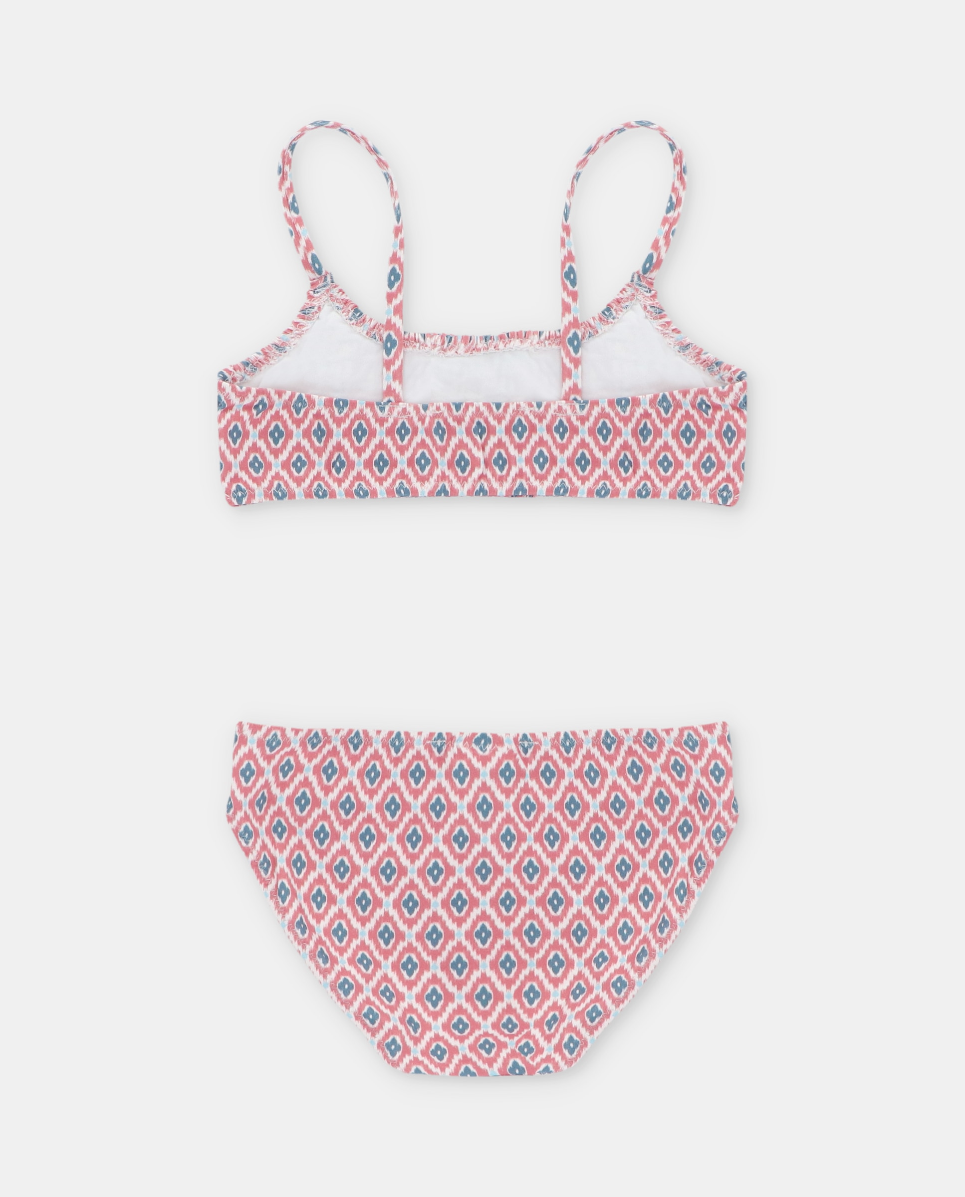 Biquíni Infantil com Estampado Geométrico Martín Aranda Vermelho / Branco-2