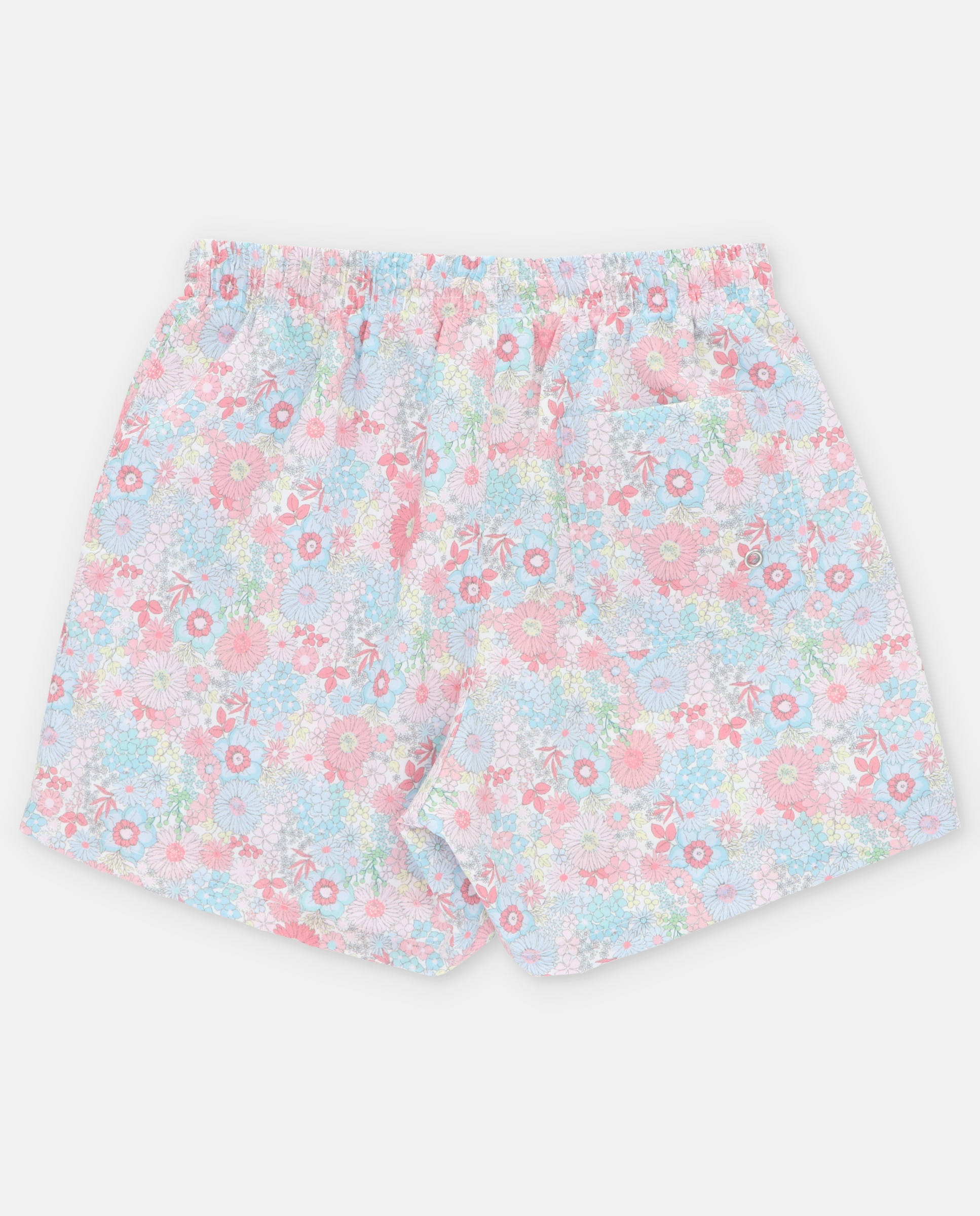 Fato de Banho Infantil com Estampado de Flores e Cordão de Ajuste Martín Aranda Coral-2