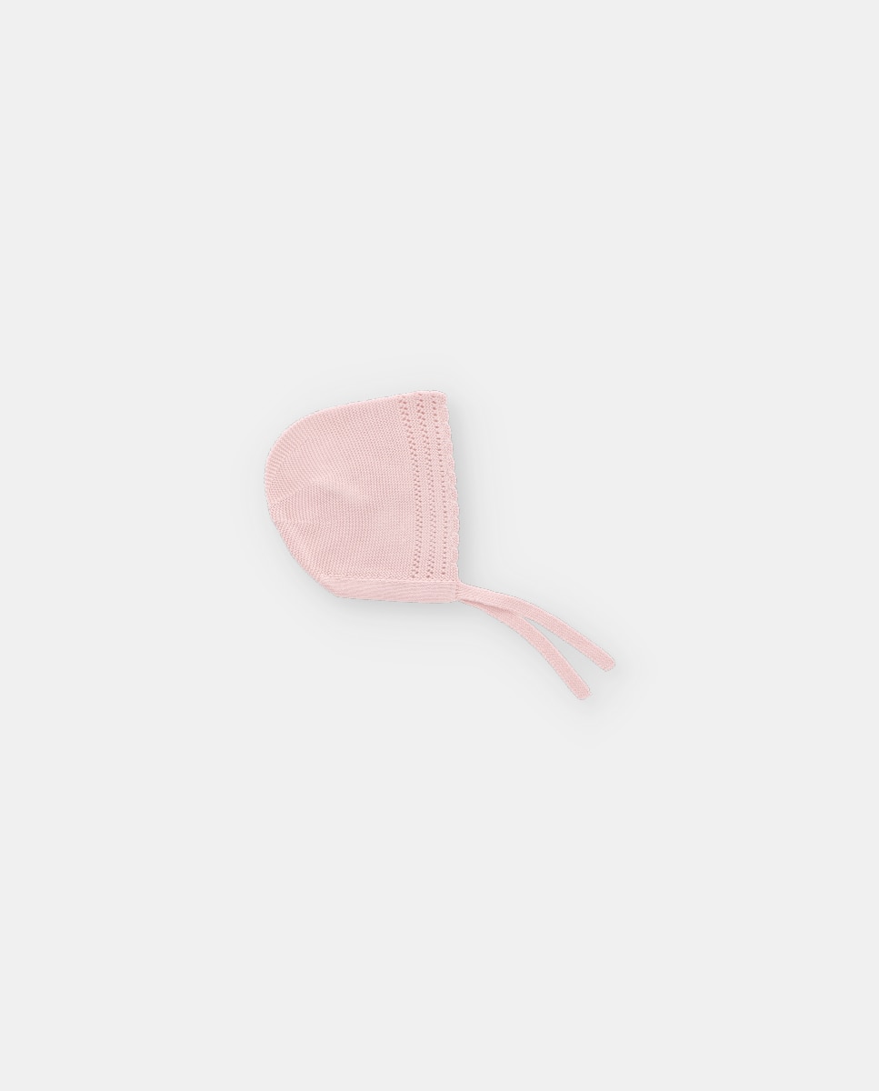 Chapéu para Bebé de Malha com Perfurados Martín Aranda Nude-3