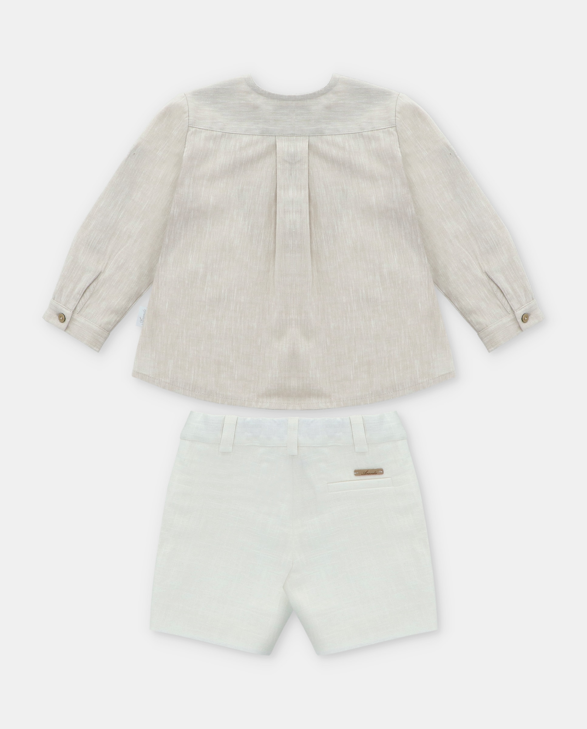 Conjunto para Bebé de Camisa de Algodão e Calças de Linho Martín Aranda Castanho-claro-2