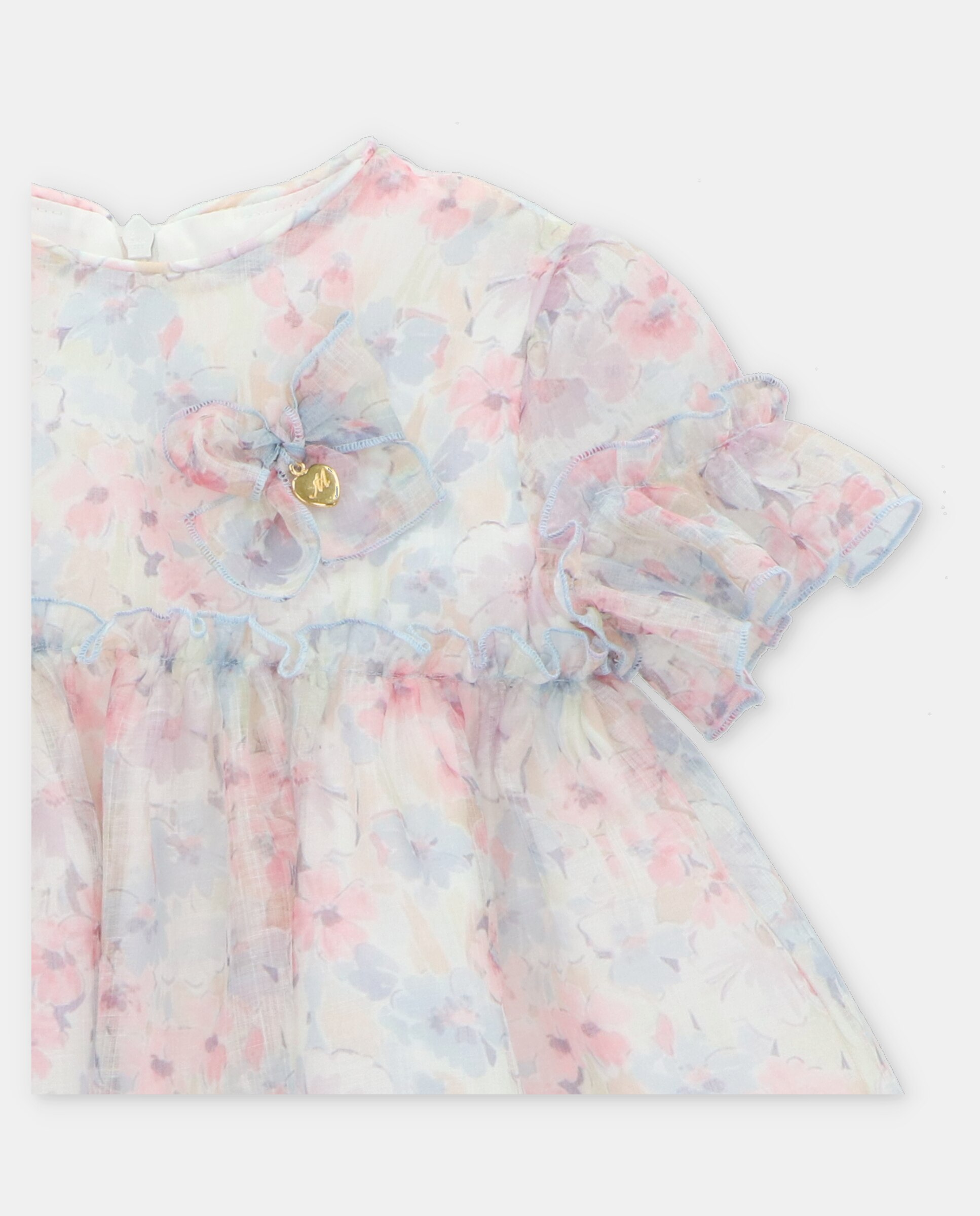 Vestido Infantil com Estampado de Fantasia Martín Aranda Nude-3