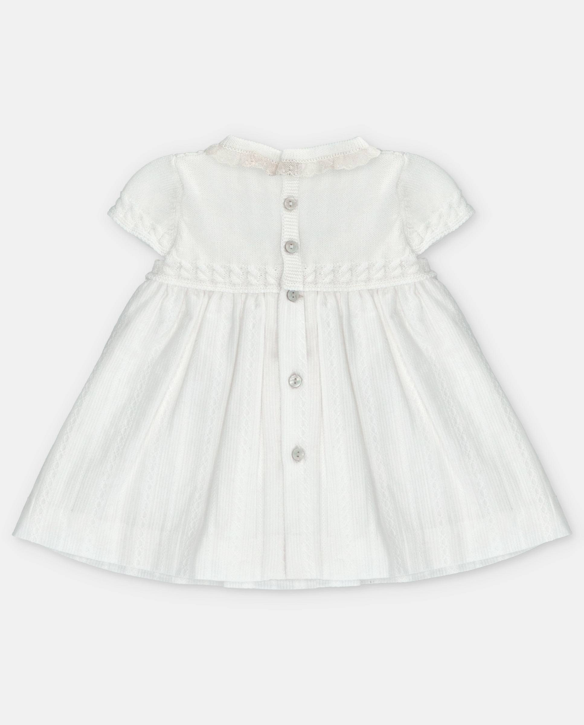 Vestido para Bebé Combinado com Estampado de Fantasia Martín Aranda Natural-2