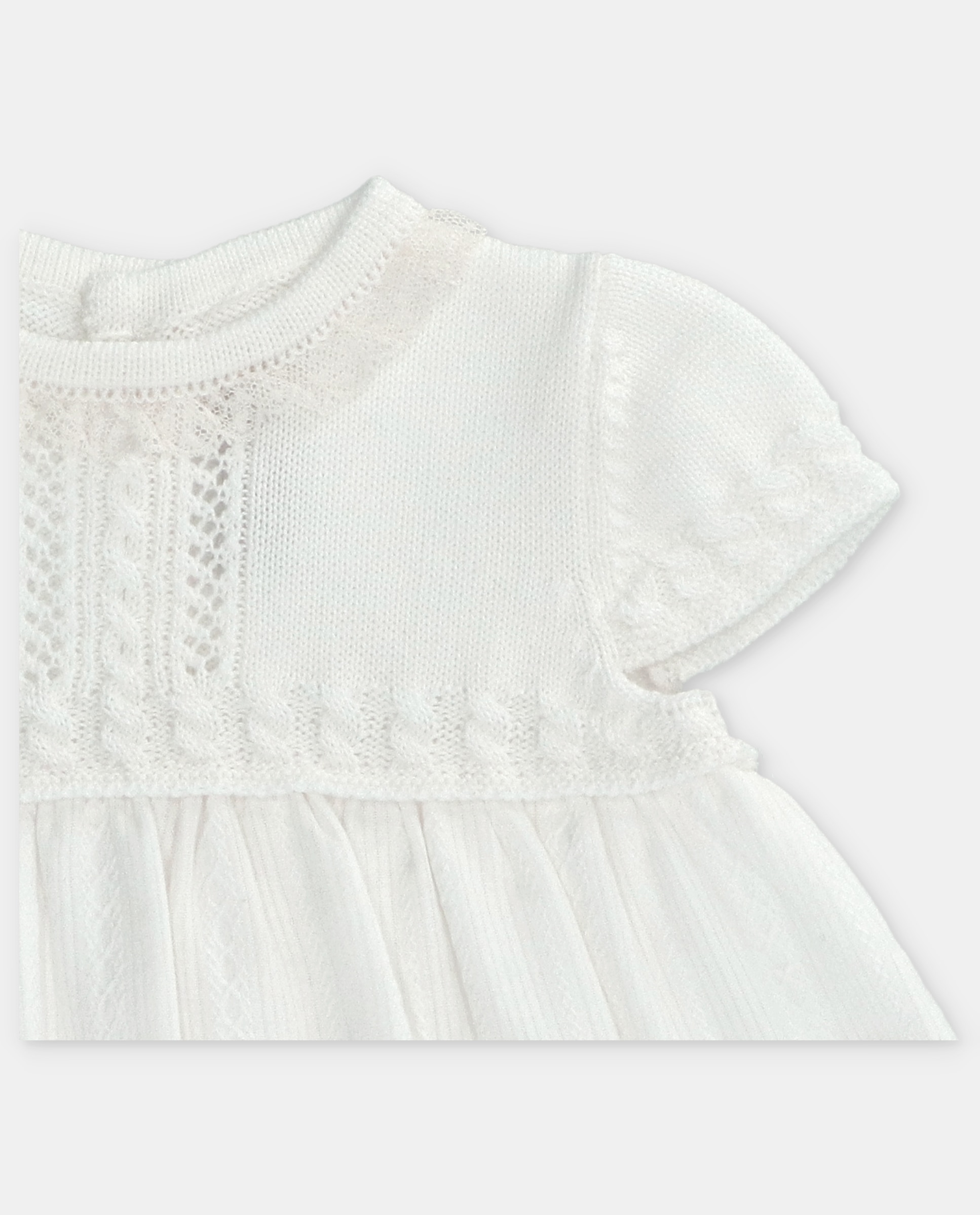 Vestido para Bebé Combinado com Estampado de Fantasia Martín Aranda Natural-3