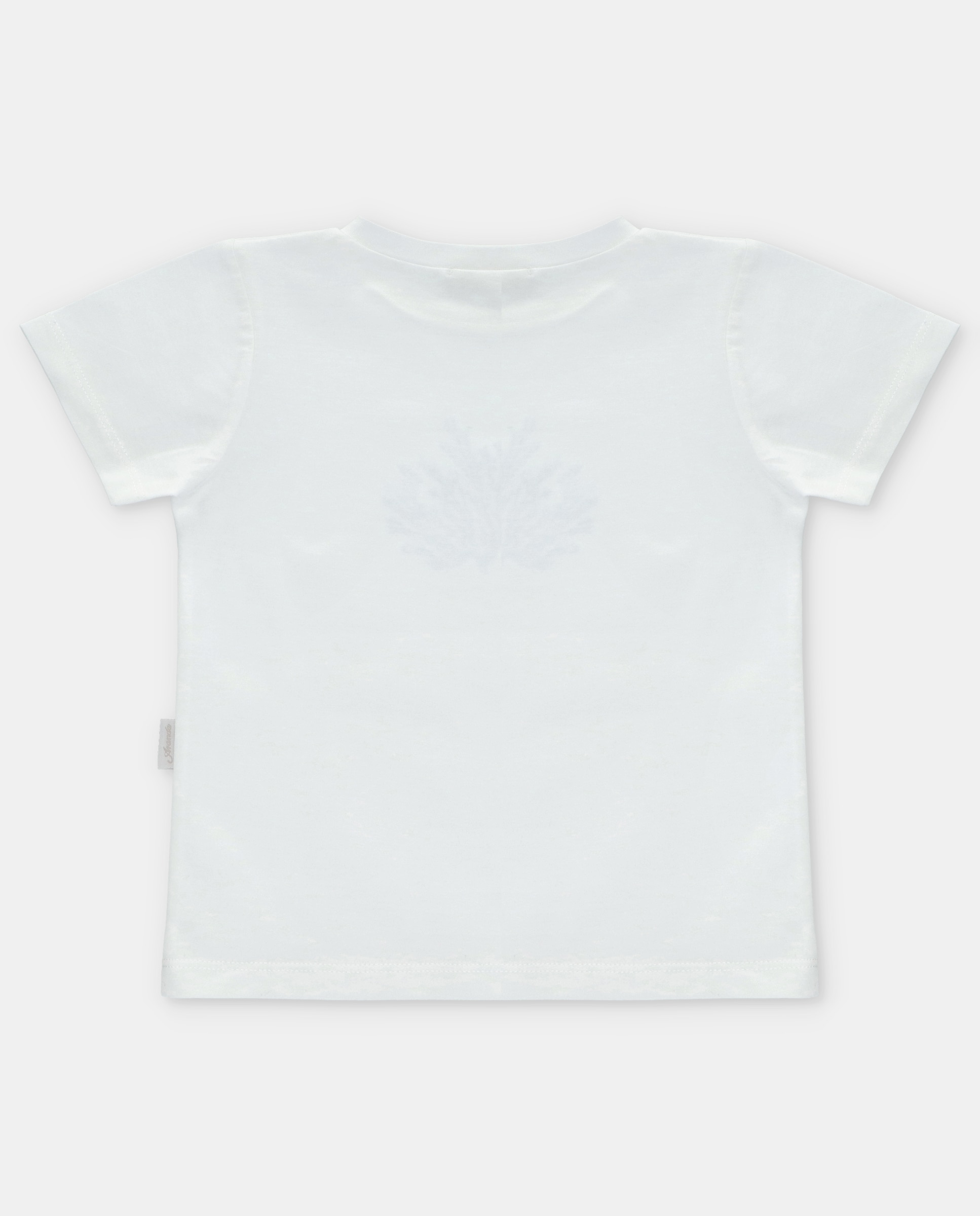 T-shirt Infantil de Algodão com Desenho Frontal Branco-2