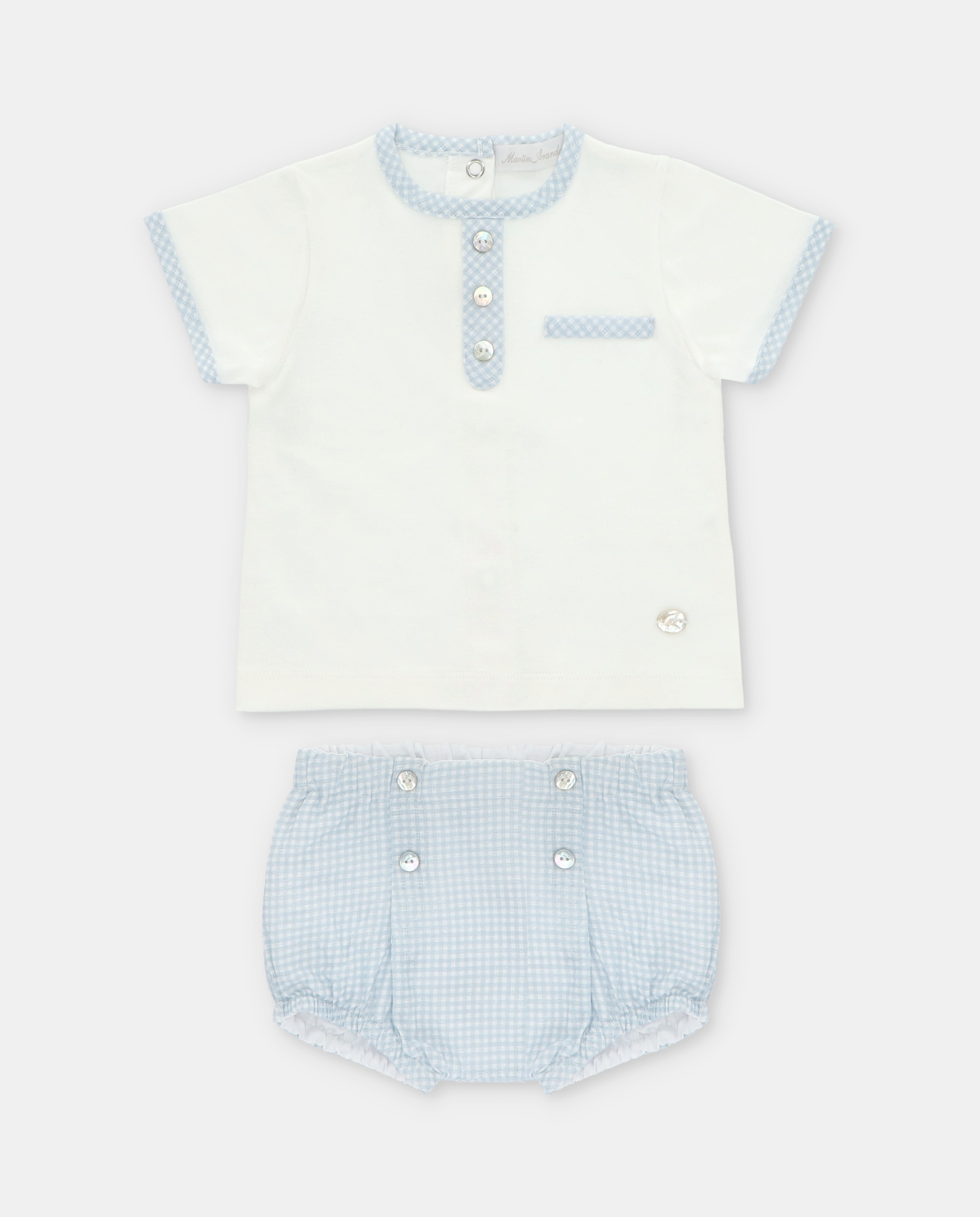 Imagem 0 de Pijama Completo para Bebé Interlock de Jubão e Bombacha Microestampada Aos Quadrados