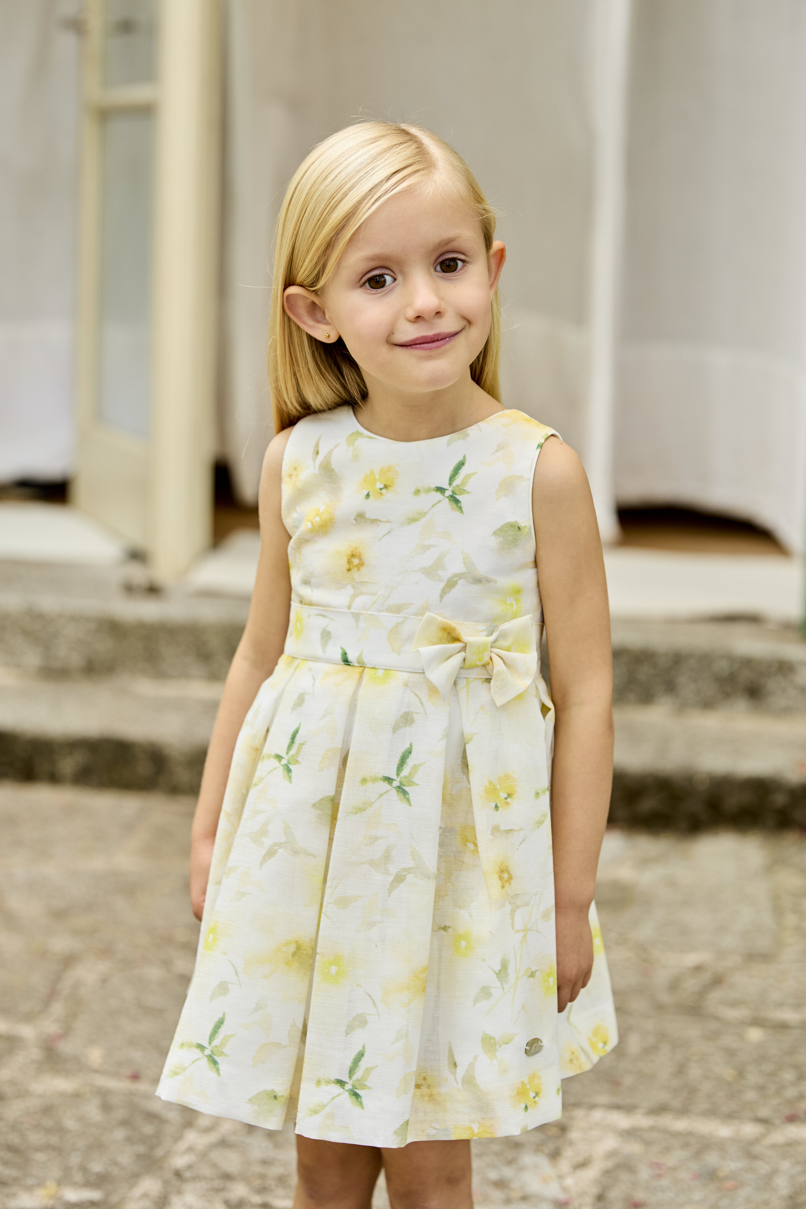 Vestido Infantil com Estampado de Fantasia Martín Aranda Amarelo-4