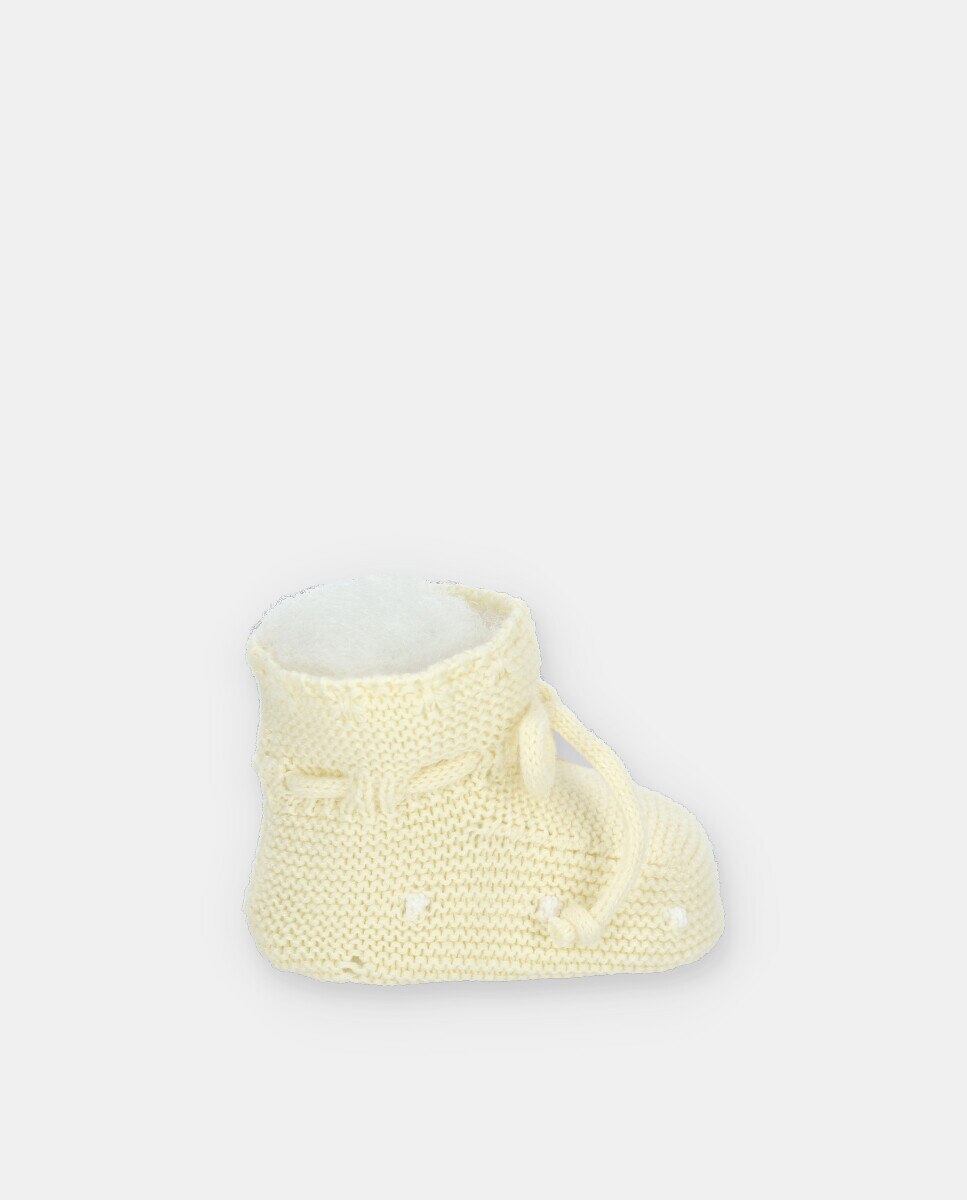 Botinhas para Bebés de Malha com Bodoques Martín Aranda Amarelo-1