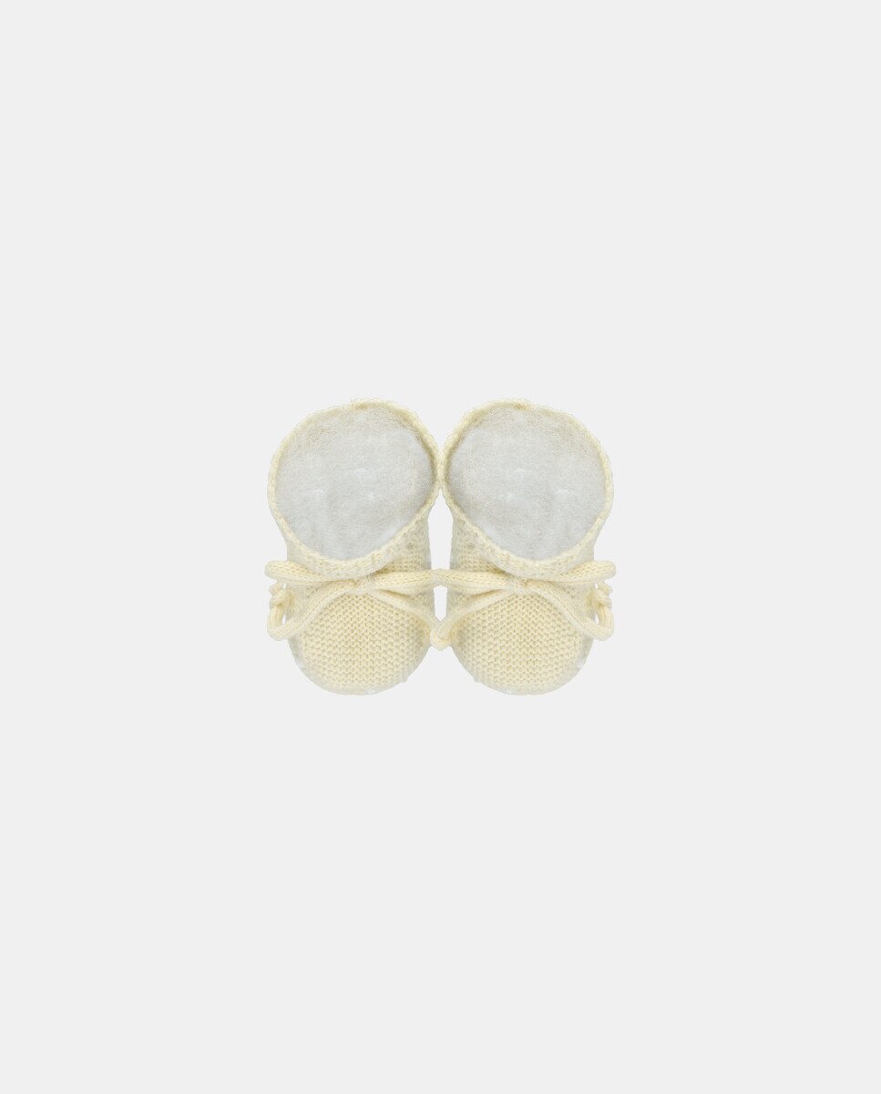 Botinhas para Bebés de Malha com Bodoques Martín Aranda Amarelo-3