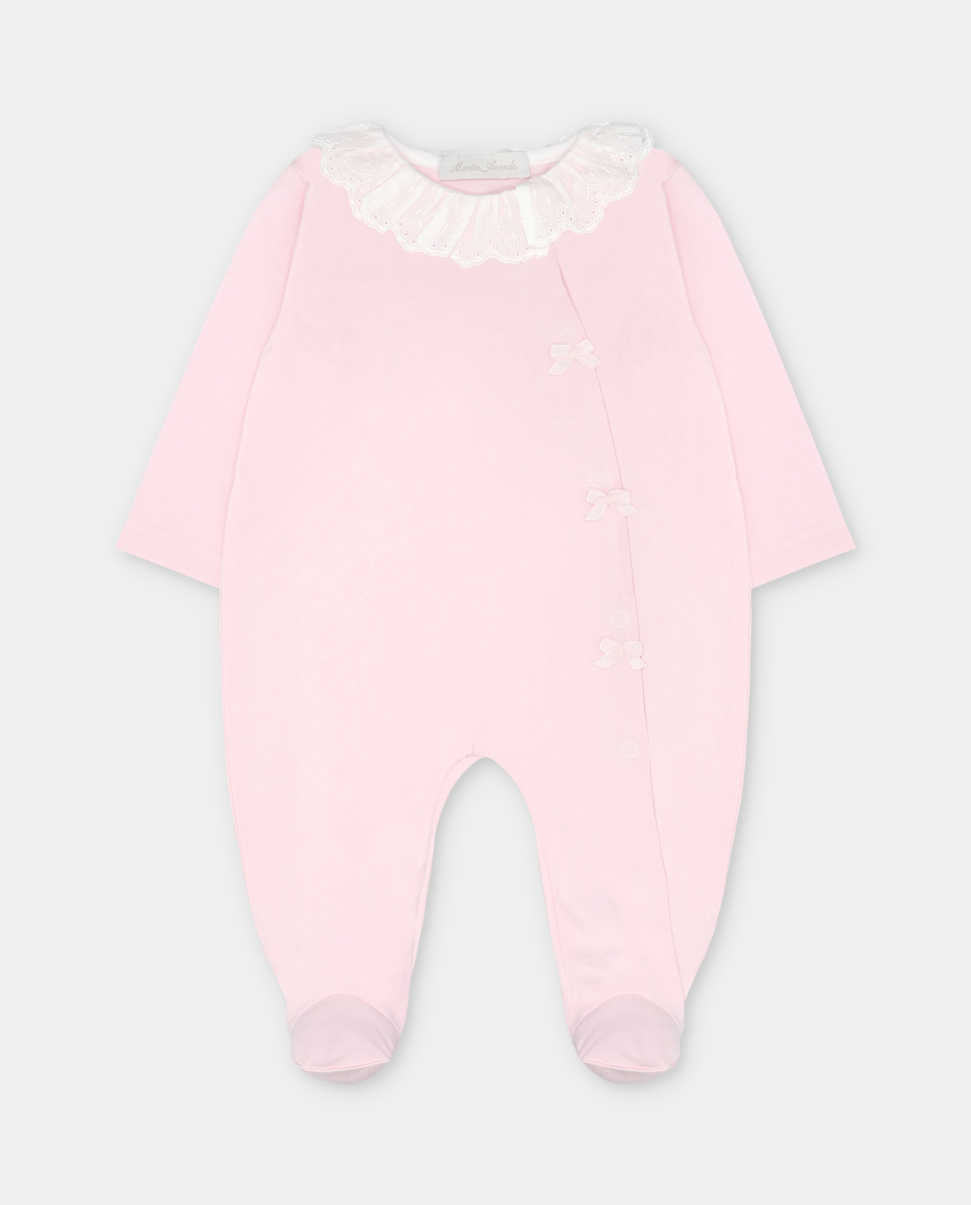 Imagem 0 de Pijama Pelele para Bebé Interlock com Abertura Frontal e Laços Decorativos