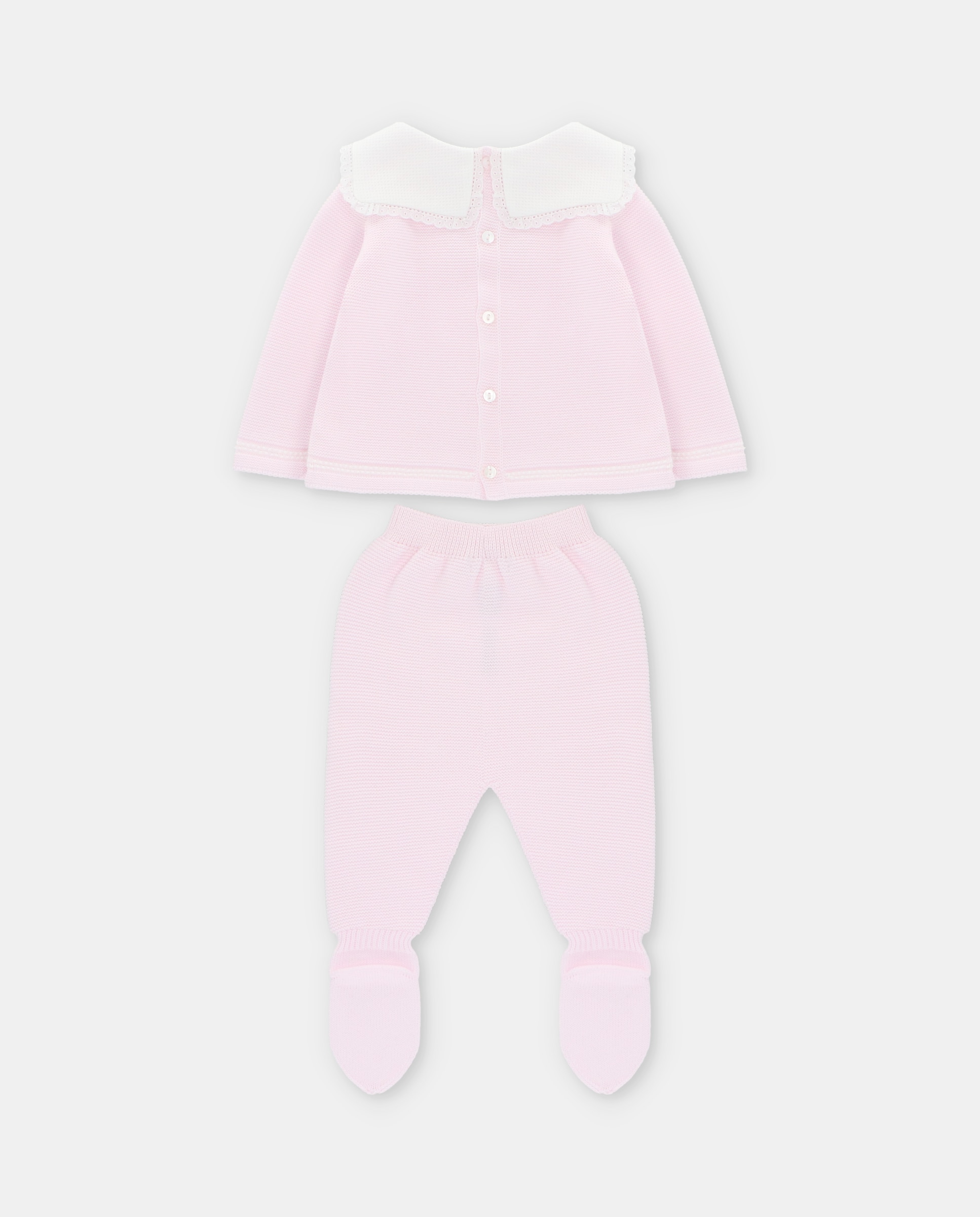 Conjunto para Bebé de Camisola e Polainas de Malha Martín Aranda Rosa-claro-2