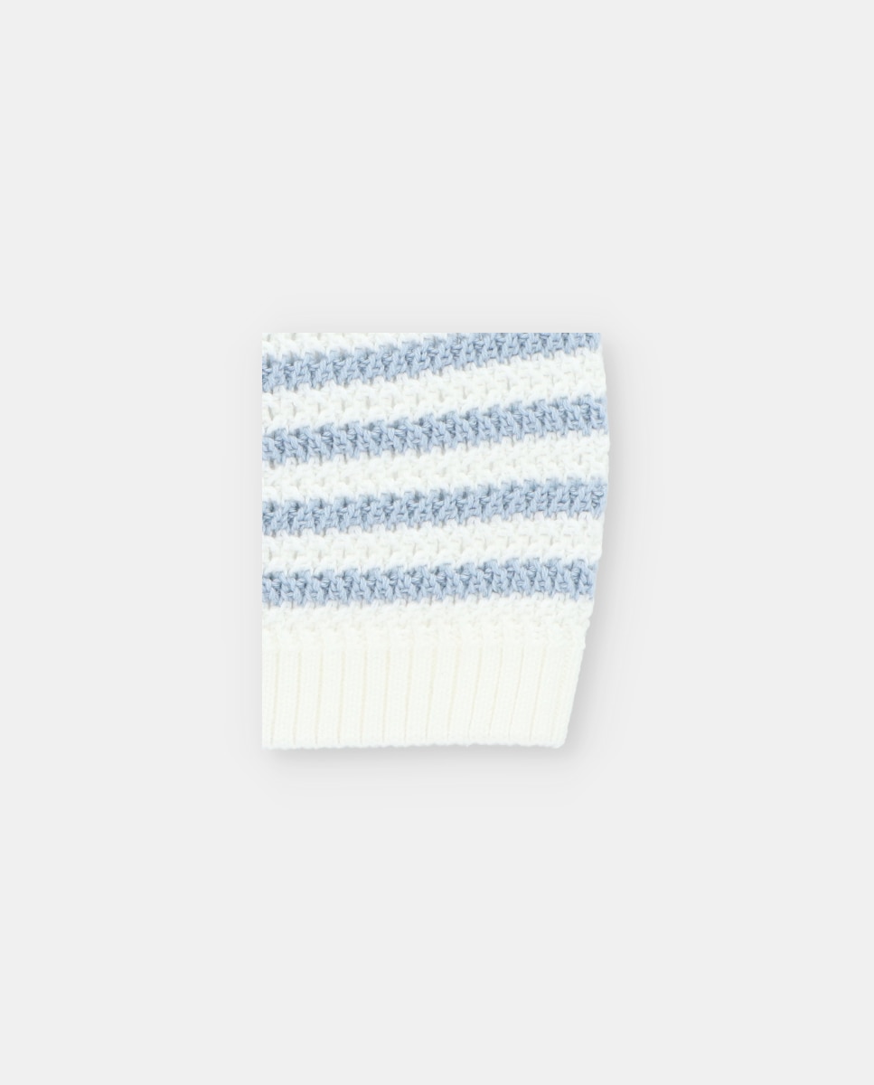 Chapéu para Bebés de Malha com Riscas em Contraste Martín Aranda Azul-claro-3