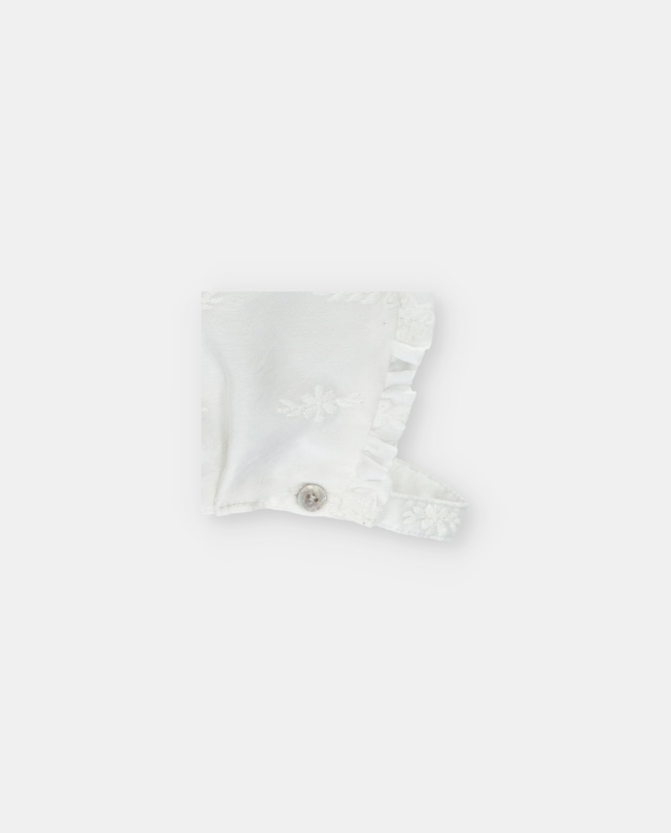 Chapéu para Bebé de Tecido Bordado Martín Aranda Natural-2
